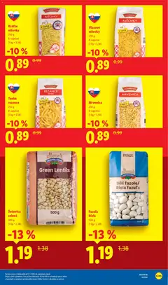 Lidl leták platný od 09.03.2026 | Strana: 27 | Produkty: Fazuľa, Šošovica, Rezance