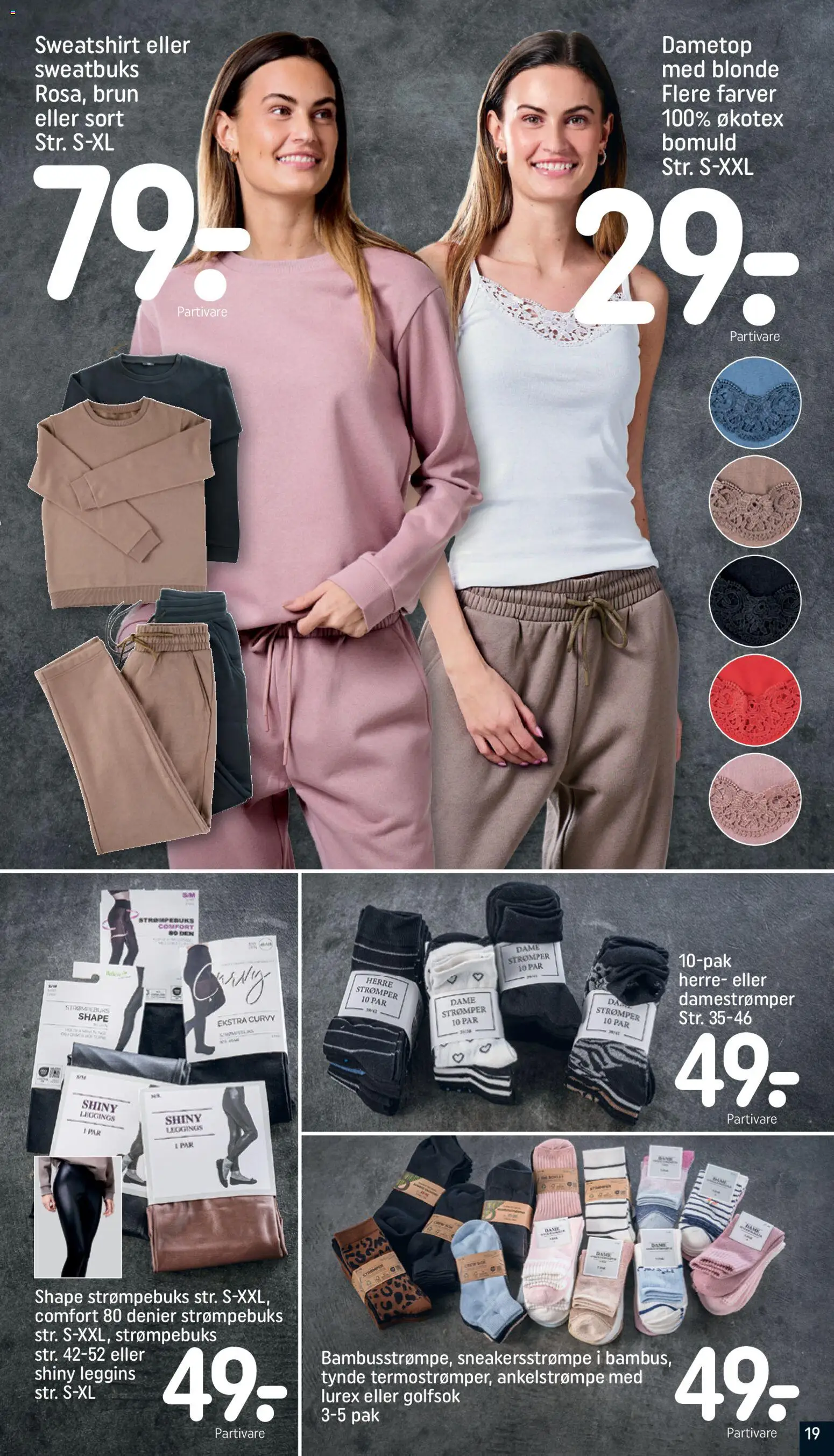 Rema 1000 tilbudsavis – gyldig fra 14.02.2026 | Side: 19 | Produkter: Leggings, Strømper, Tights