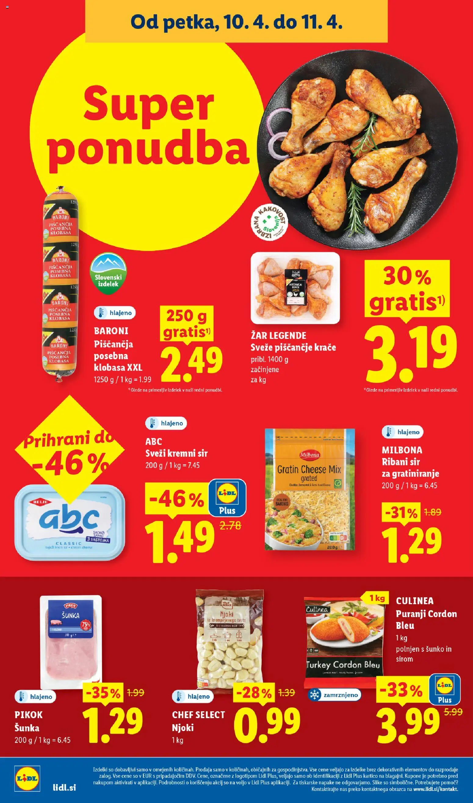 Novi Lidl katalog ponudbe – veljaven od 09.04.2026 | Stran: 44 | Izdelki: Zar, Sir, Njoki, Sunka