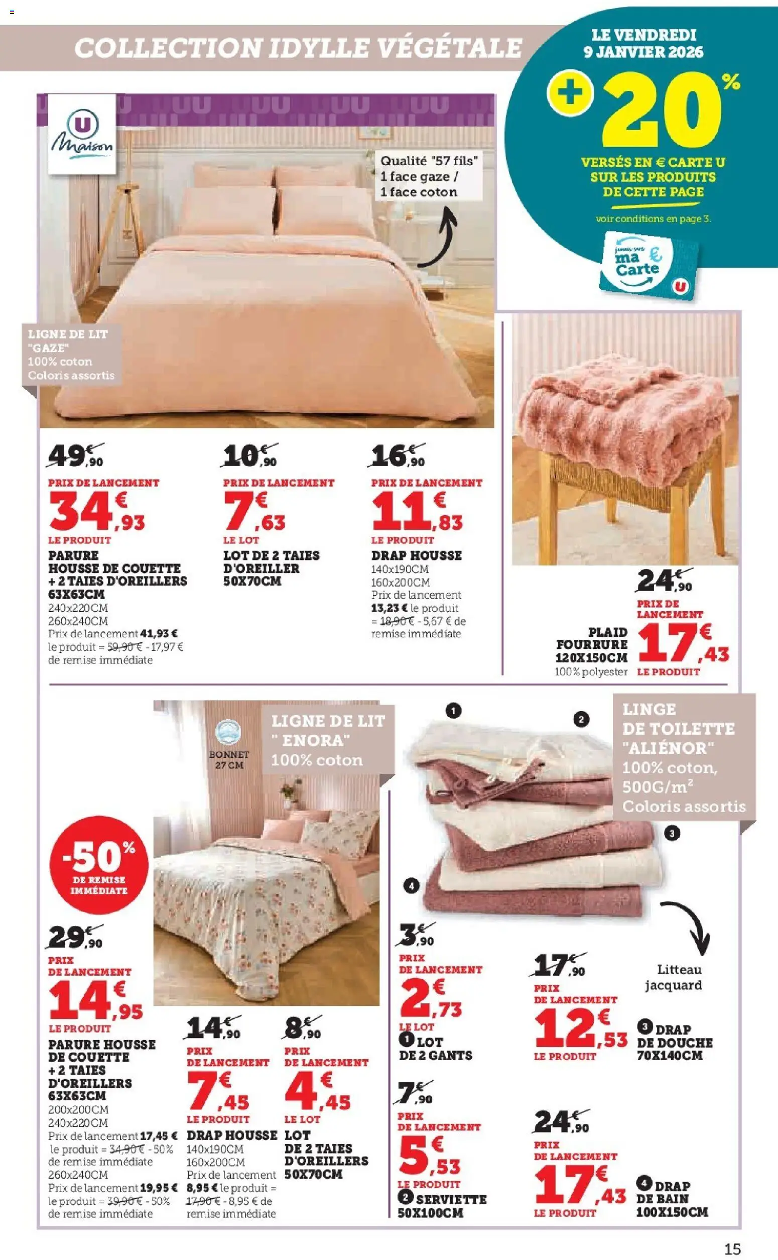 {H1} | Page: 15 | Produits: Bonnet, Lit, Couette, Gants