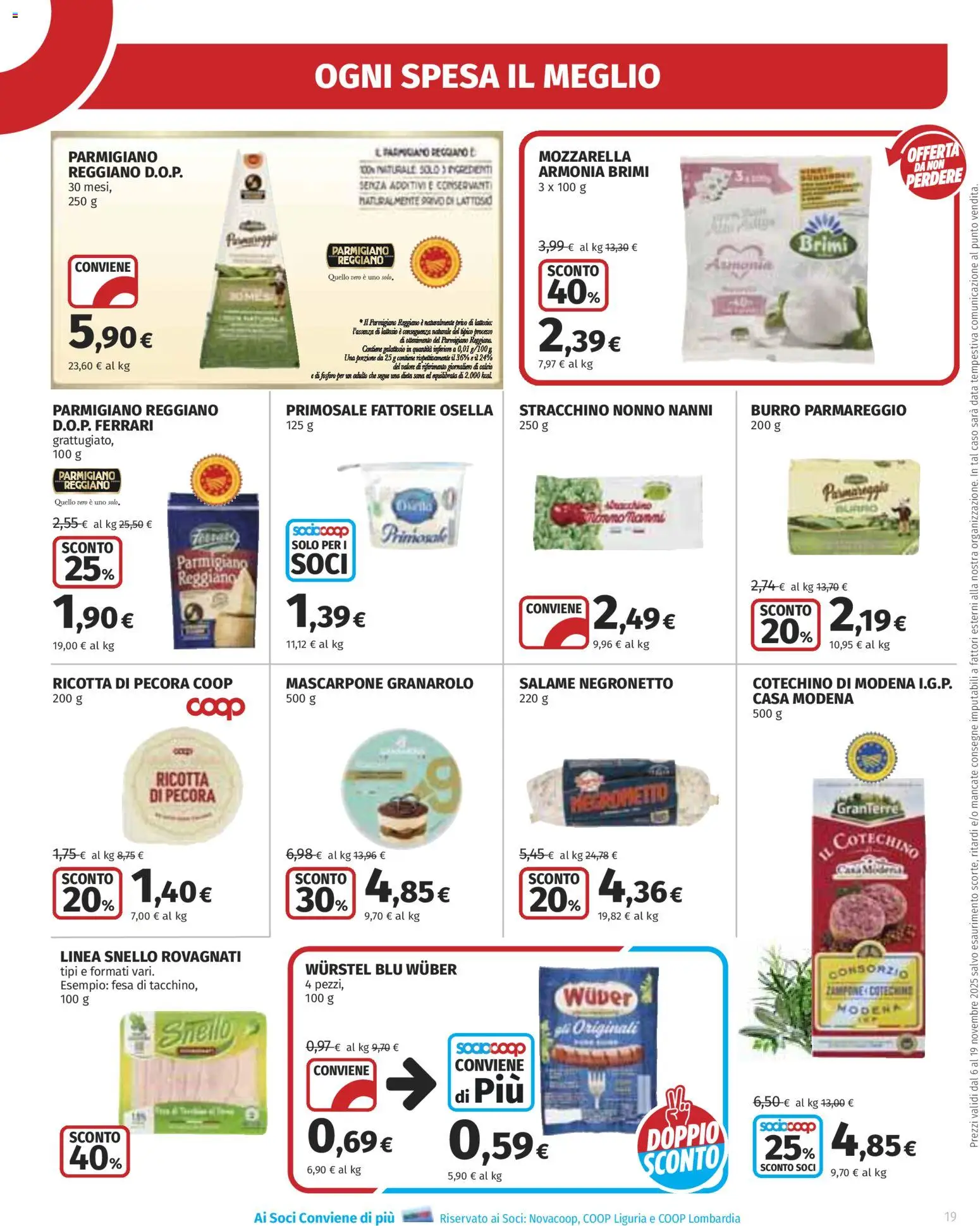 Volantino Ipercoop del 06.11.2025 | Pagina: 19 | Prodotti: Salame, Burro, Data, Ricotta