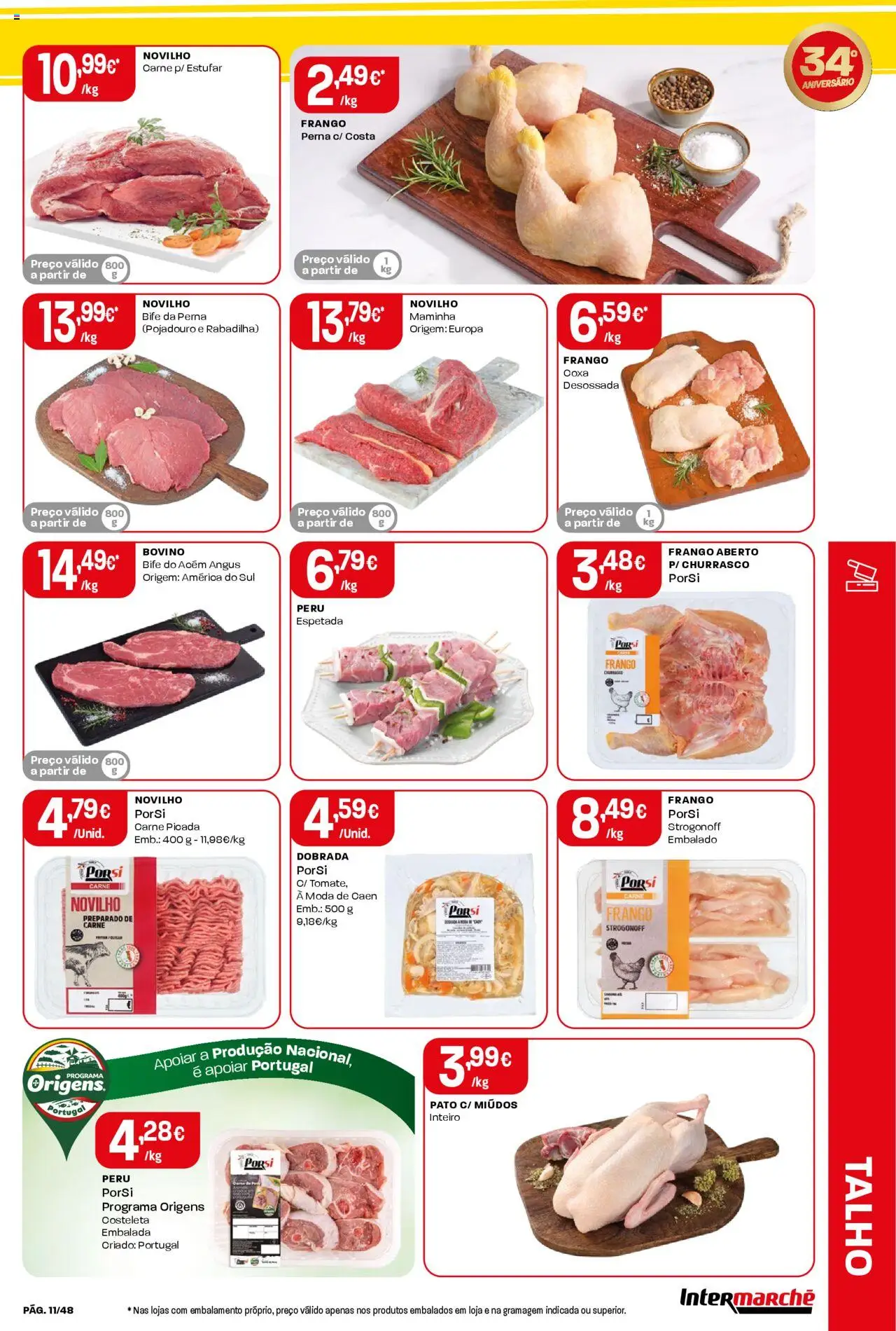 Intermarché folheto │ válido de 16.10.2025 | Página: 11 | Produtos: Frango, Peru, Carne picada, Carne