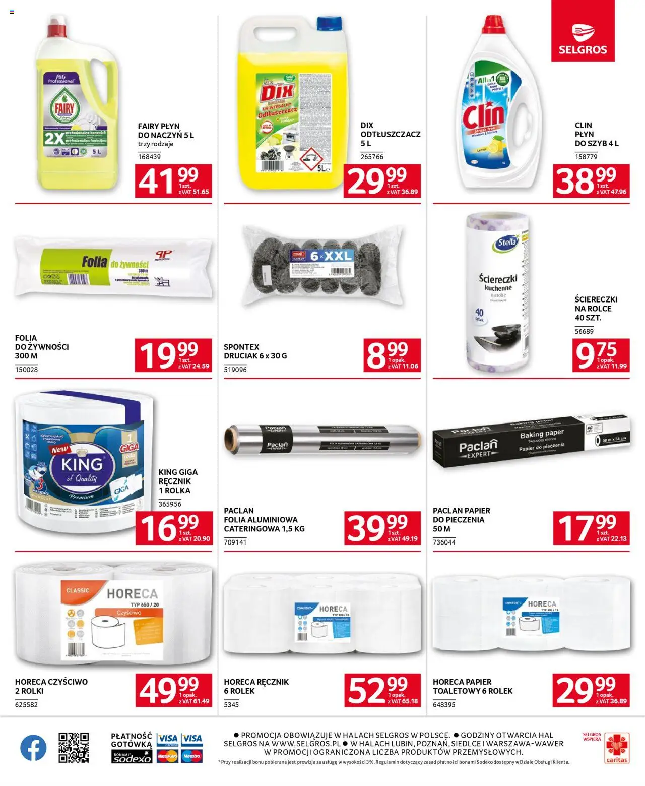 Selgros cash&carry Gazetka - Oferta dla gastronomii od 23.10.2025 | Strona: 14 | Produkty: Rolki, Papier do pieczenia, Fairy