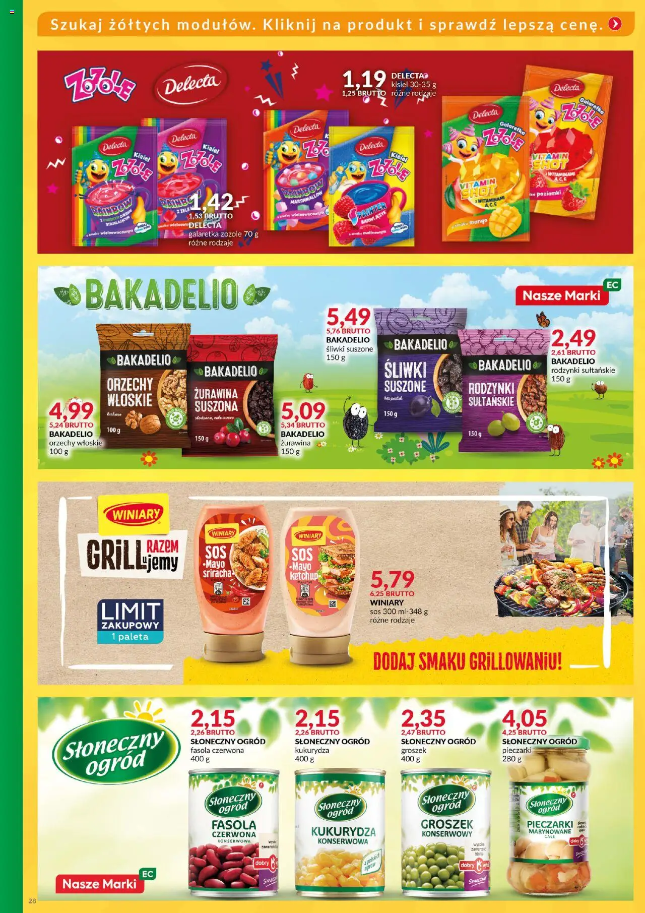 Eurocash Gazetka - Katalog Artykułów Spożywczych od 01.06.2025 | Strona: 28 | Produkty: Pieczarki, Ketchup, Śliwki, Sos