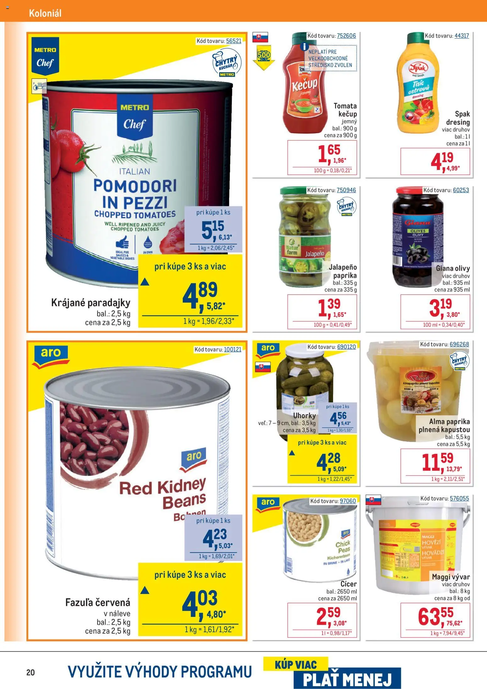 Nové Metro akcie – leták je platný od 05.11.2025 | Strana: 20 | Produkty: Paprika, Fazuľa, Kečup, Uhorky