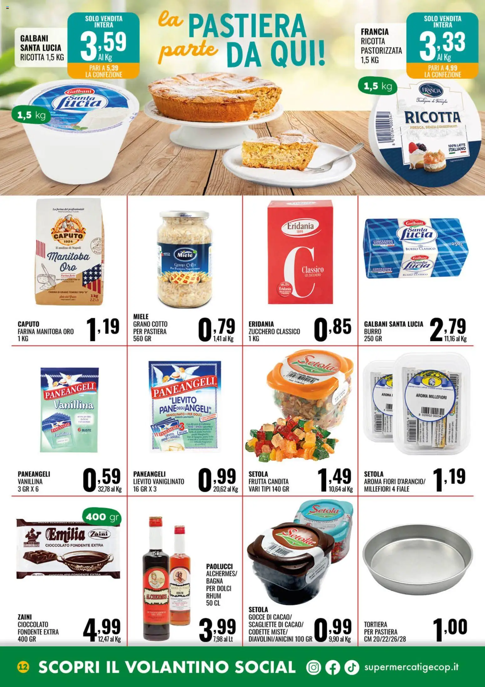 Volantino GECOP del 23.03.2026 | Pagina: 12 | Prodotti: Cioccolato, Tortiera, Frutta, Ricotta