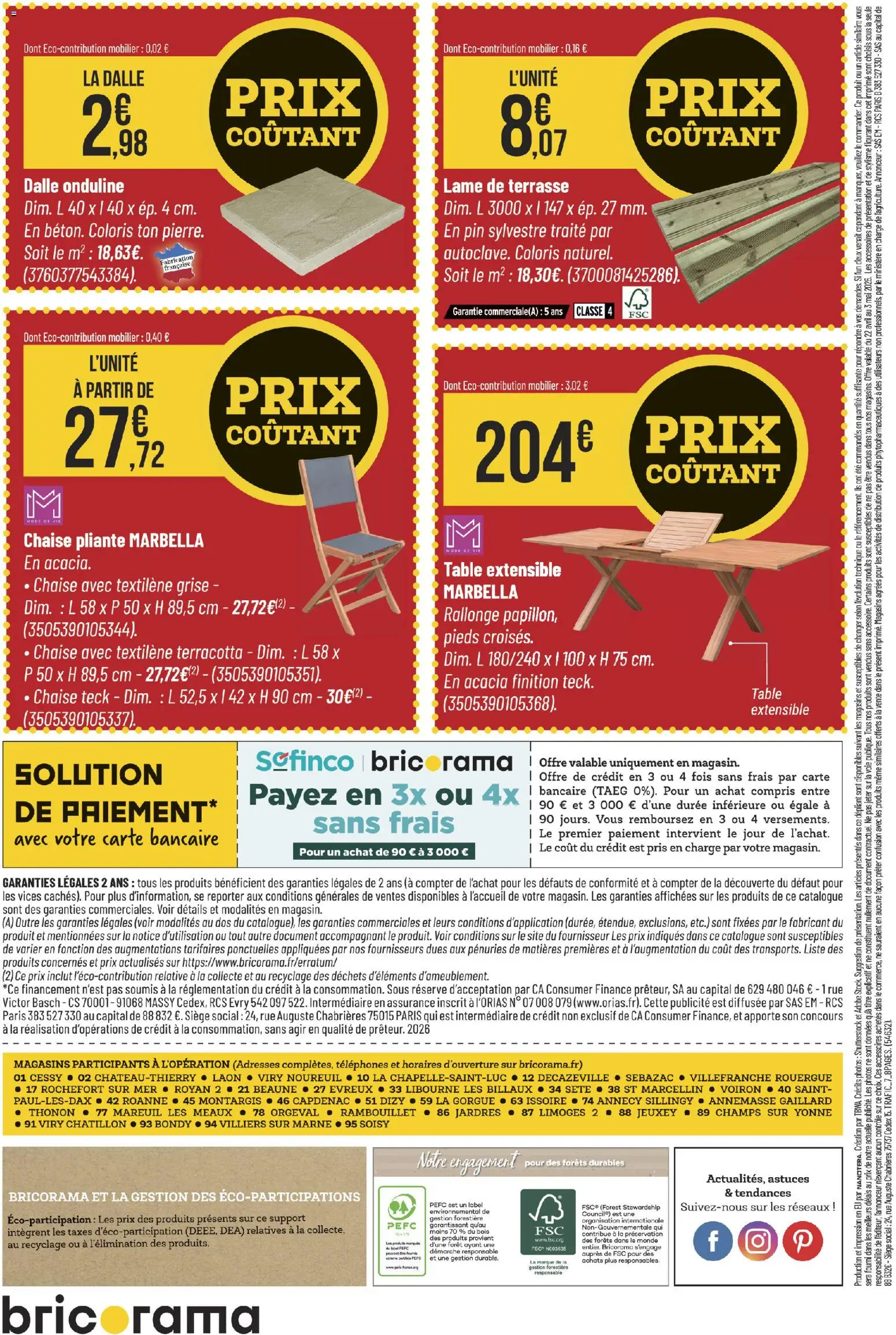 {H1} | Page: 8 | Produits: Table extensible, Chaise pliante, Table, Chaise