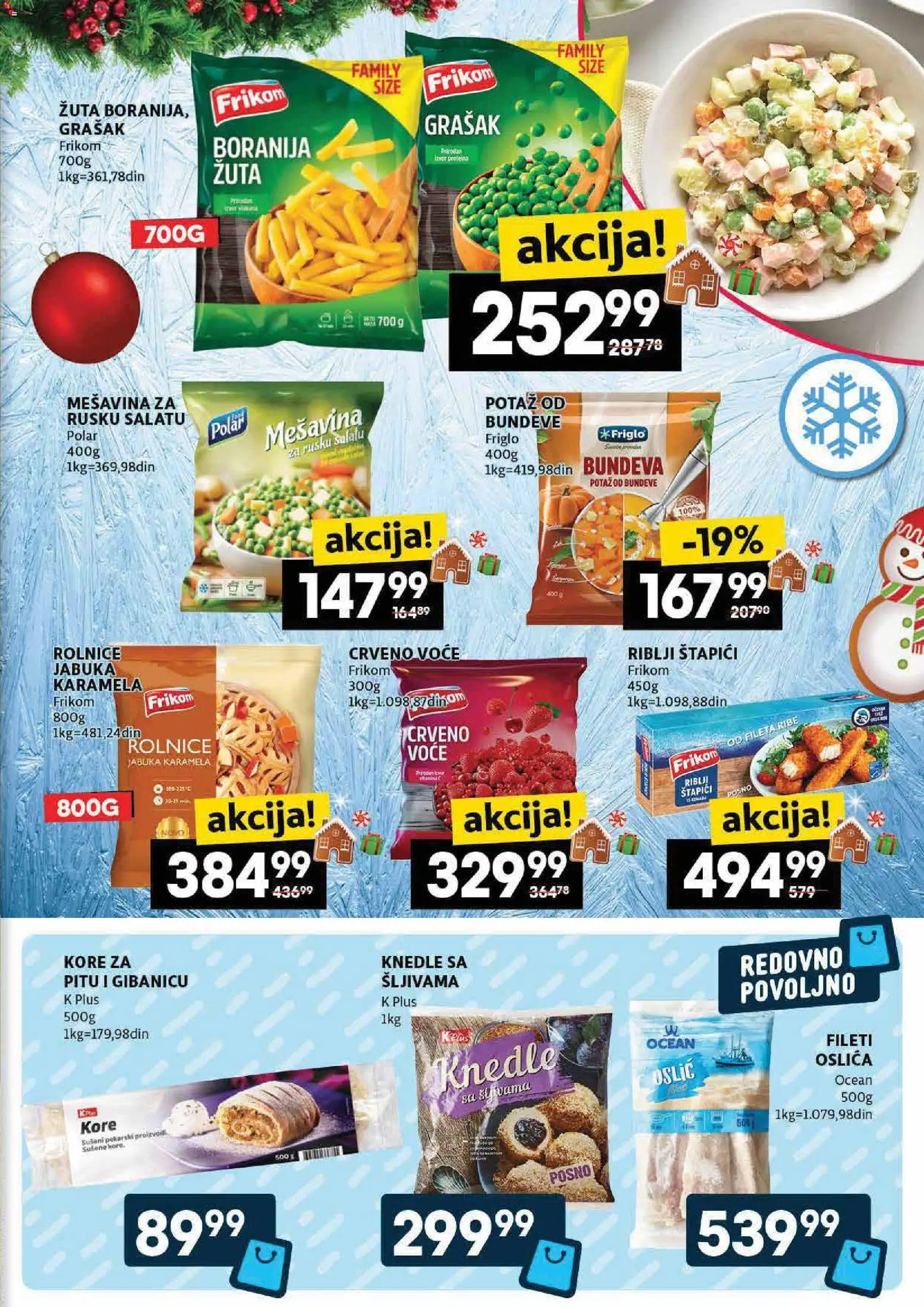 Roda katalog - važi od 08.01.2026 | Strana: 13 | Proizvode: Boranija, Riblji štapići, Oslić, Knedle