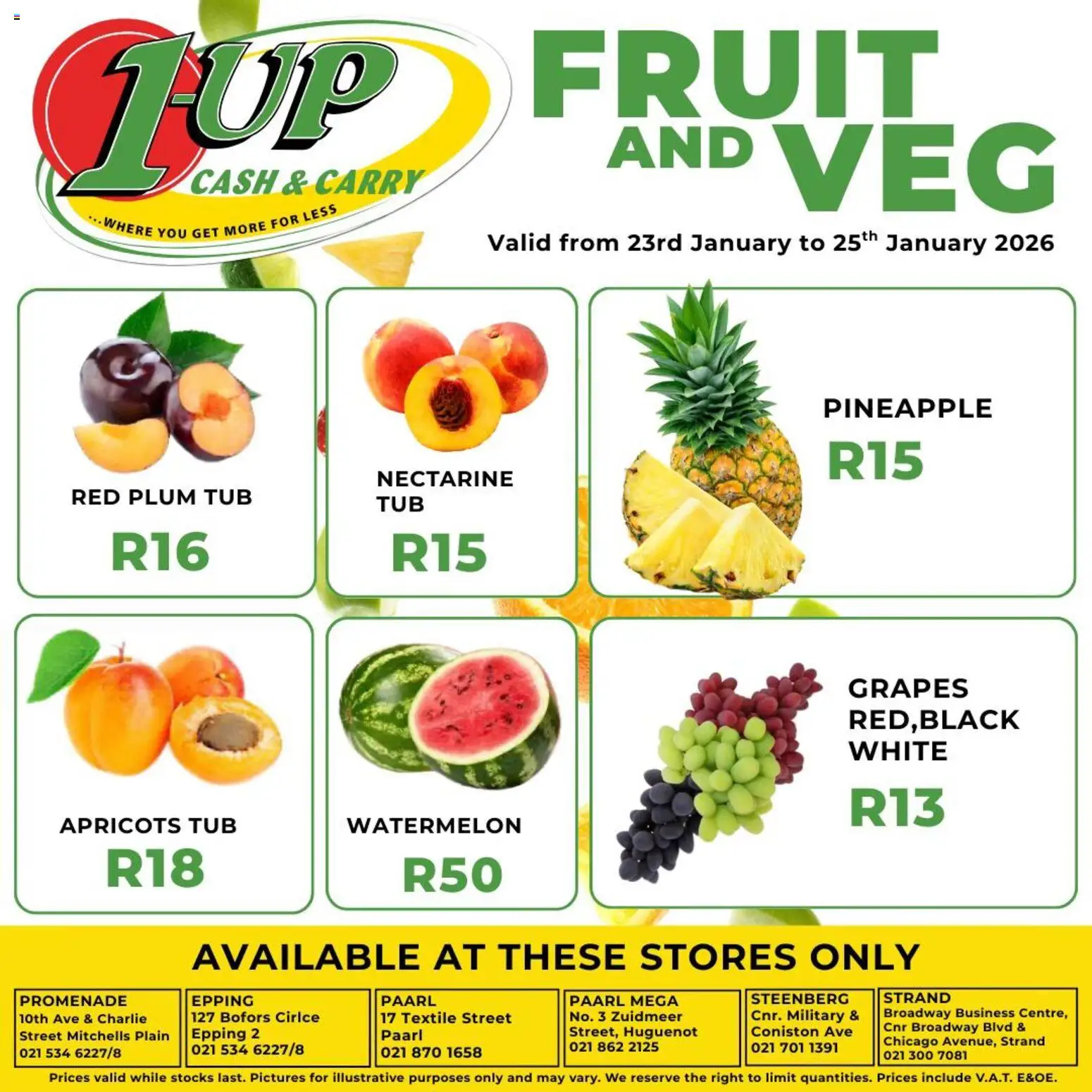 New 1UP Cash & Carry catalogue – valid from 23.01.2026 | Page: 2 | Products: Pineapple, Fruit, Grapes