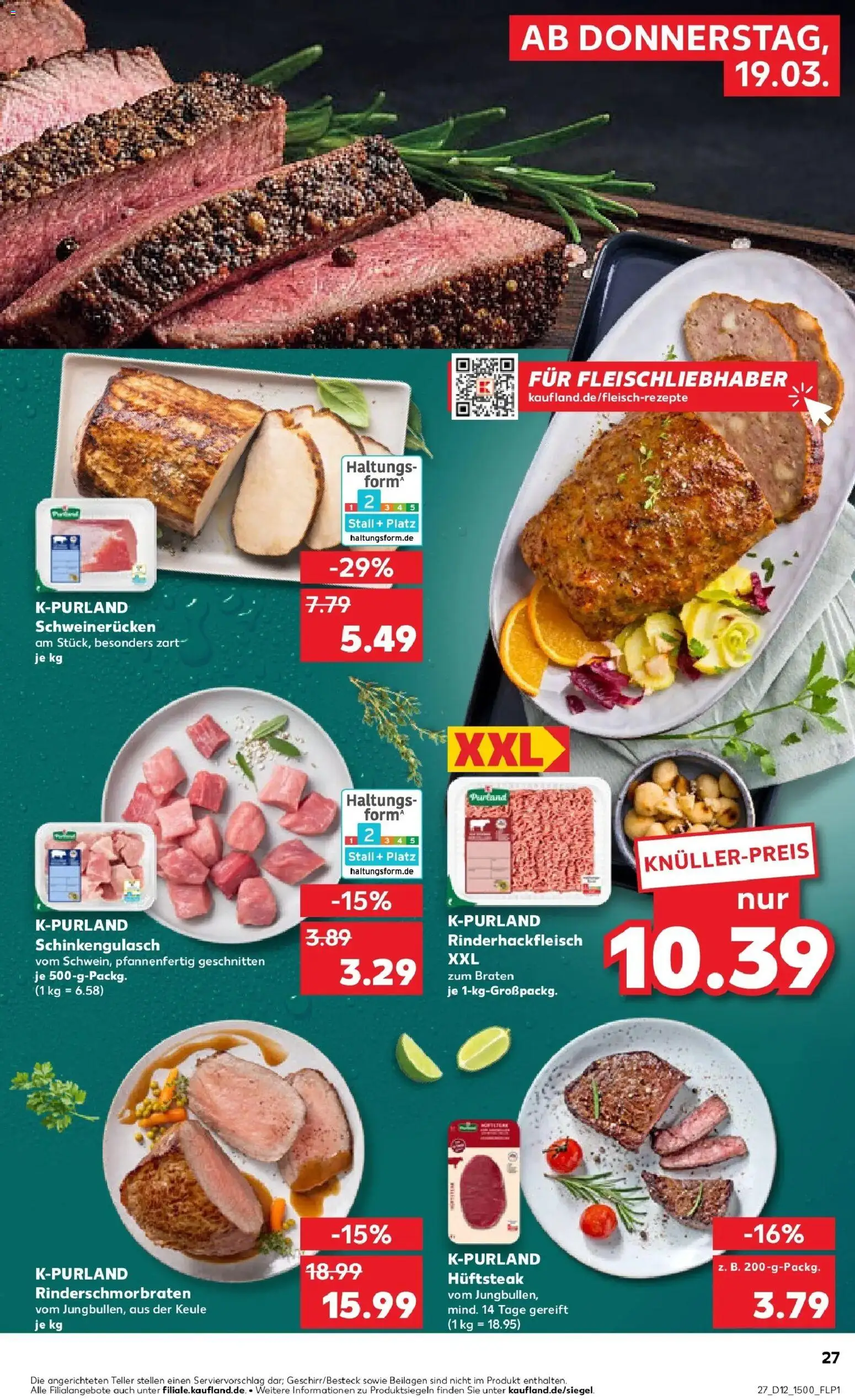 Kaufland Prospekt Biedenkopf	 – gültig ab 19.03.2026 | Seite: 27 | Produkte: Schweinerucken