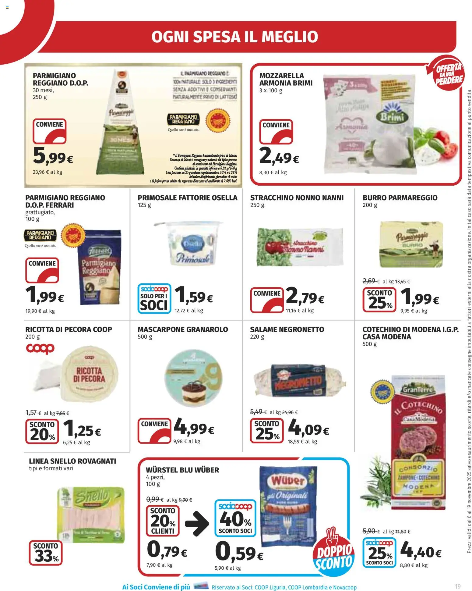 Volantino Ipercoop del 06.11.2025 | Pagina: 19 | Prodotti: Salame, Ricotta, Mascarpone, Cotechino