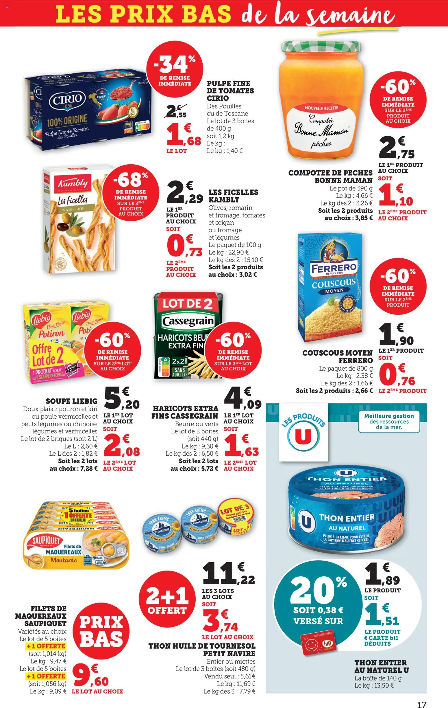 {H1} | Page: 17 | Produits: Couscous, Beurre, Fromage, Moutarde