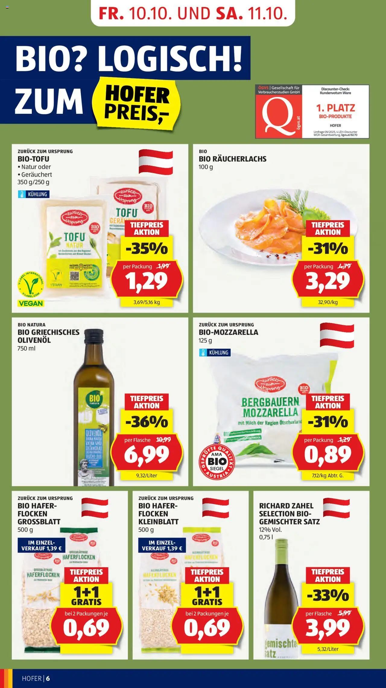Hofer Flugblatt gültig ab 10.10.2025 | Seite: 8 | Produkte: Flocken, Milch