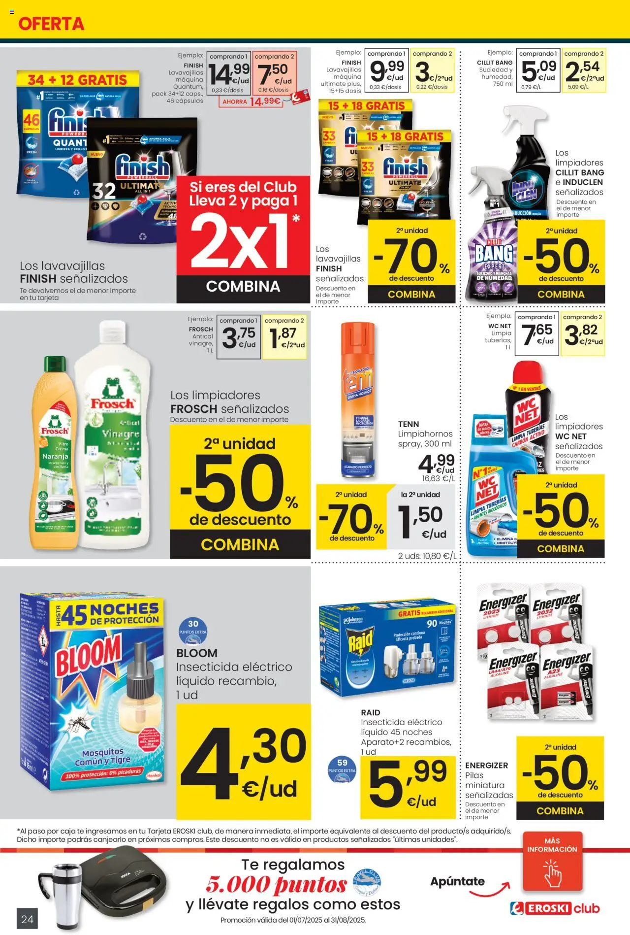 Eroski - Center │ válido desde el 31.07.2025 | Página: 24 | Productos: Crema, Té, Lavavajillas, Δεξαμενή
