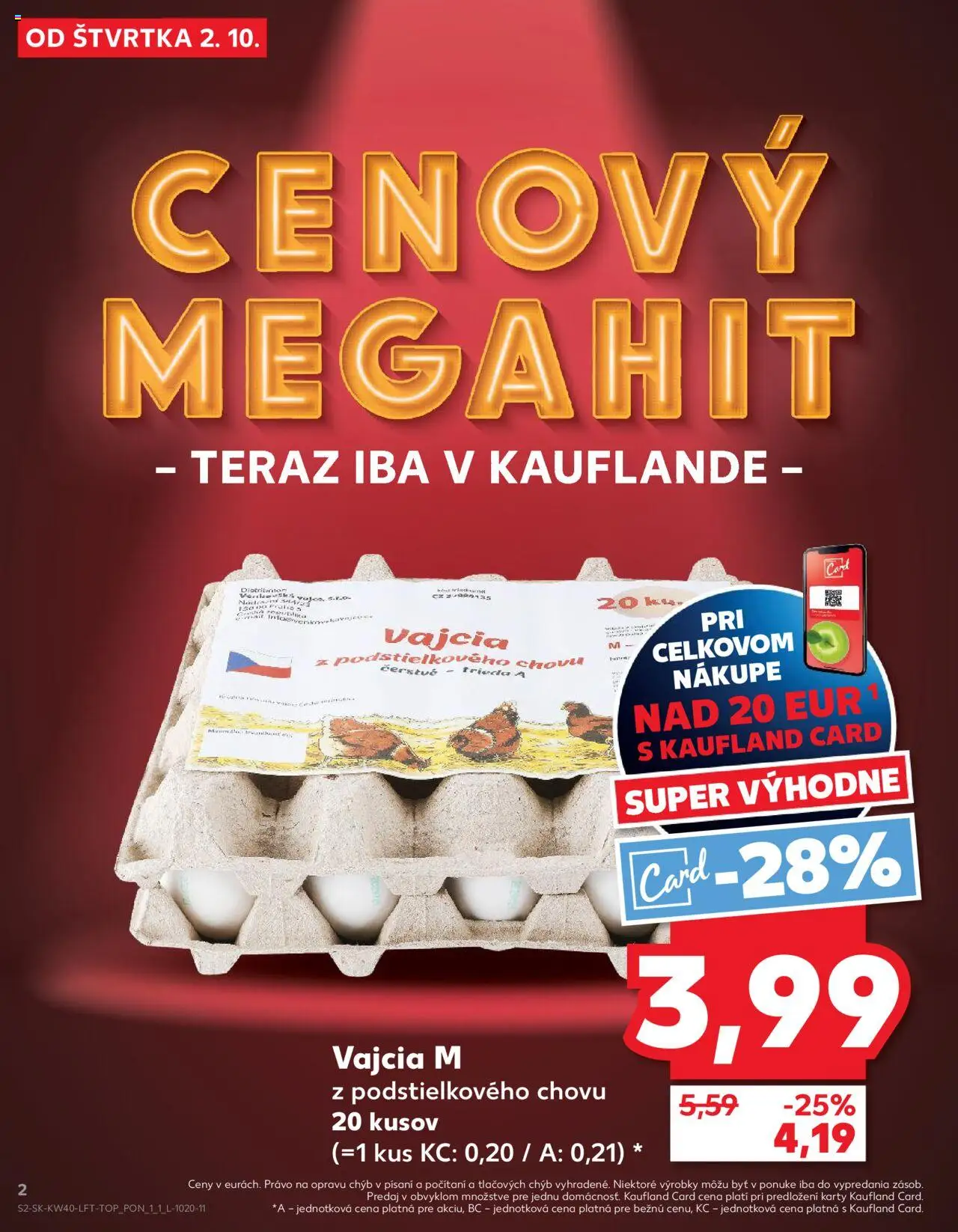 Nové Kaufland akcie – leták je platný od 02.10.2025 | Strana: 2 | Produkty: Vajcia