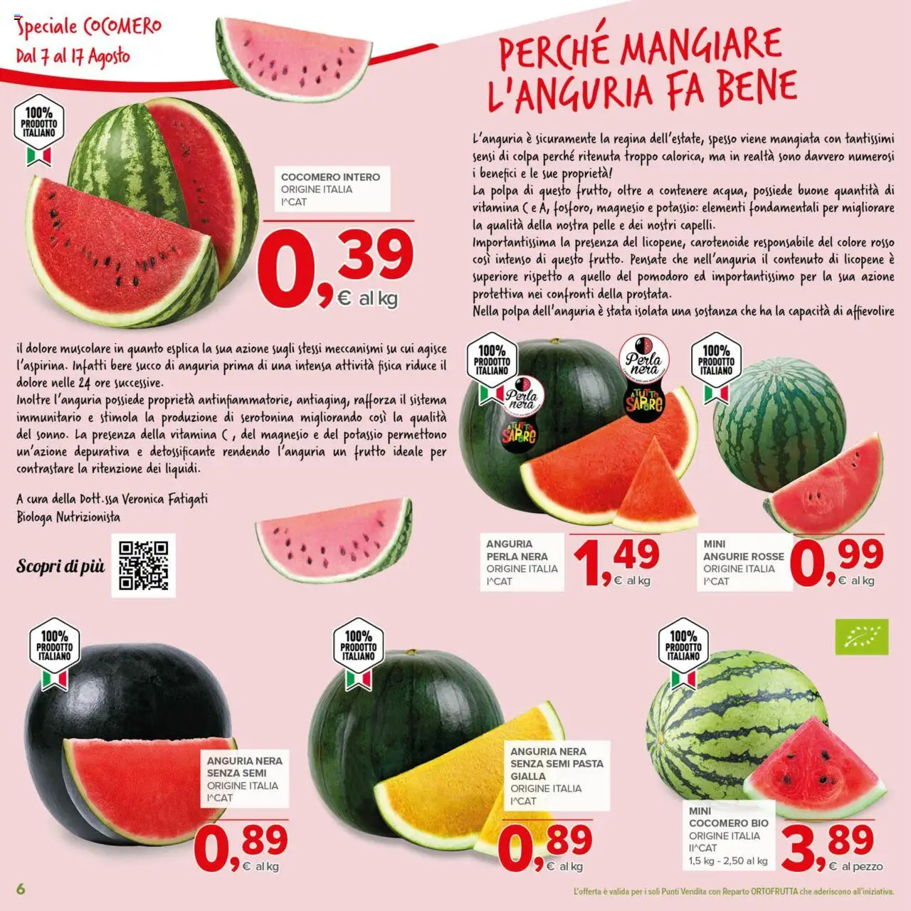 Volantino Todis del 07.08.2025 | Pagina: 6 | Prodotti: Succo, Pomodoro, Pasta, Anguria