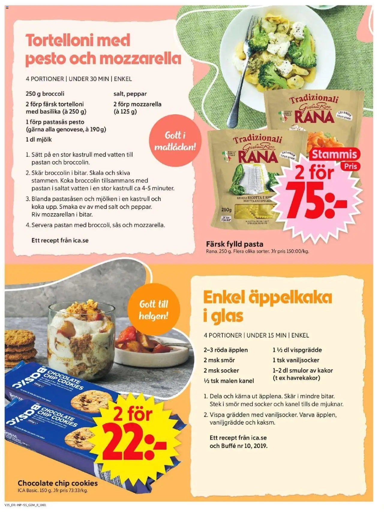 ICA Supermarket reklamblad aktuell från 25.08.2025 | Sida: 6 | Produkter: Mjölk, Kanel, Pasta, Pesto