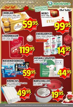 Matvärlden - erbjudanden - Veddesta - Förhandsvisning av reklamblad från butik Matvärlden aktuell från 15.12.2025 | Sida: 2 | Produkter: Hushållspapper, Choklad, Energidryck