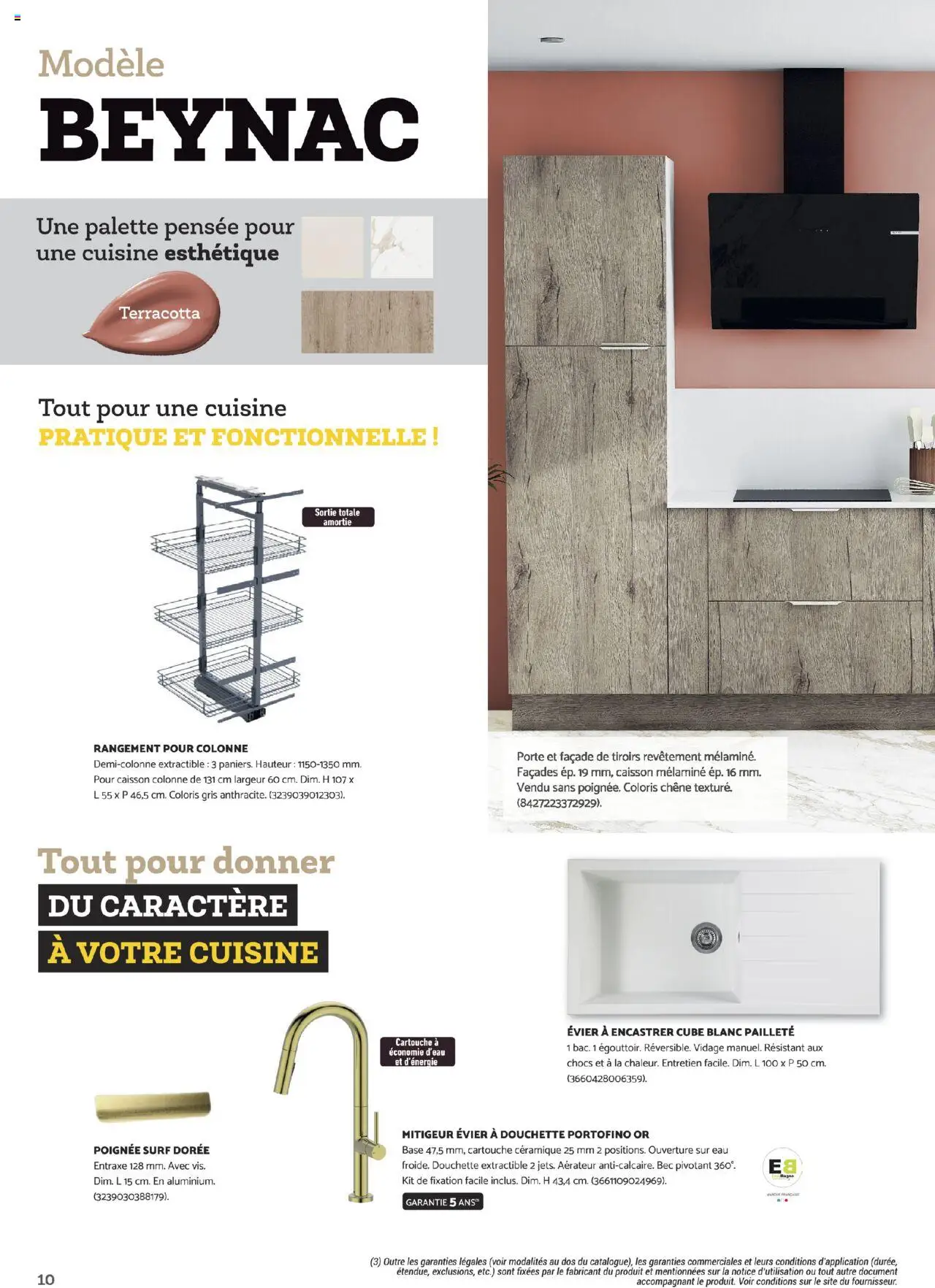 {H1} | Page: 10 | Produits: Base, Porte, Tiroirs, Cartouche