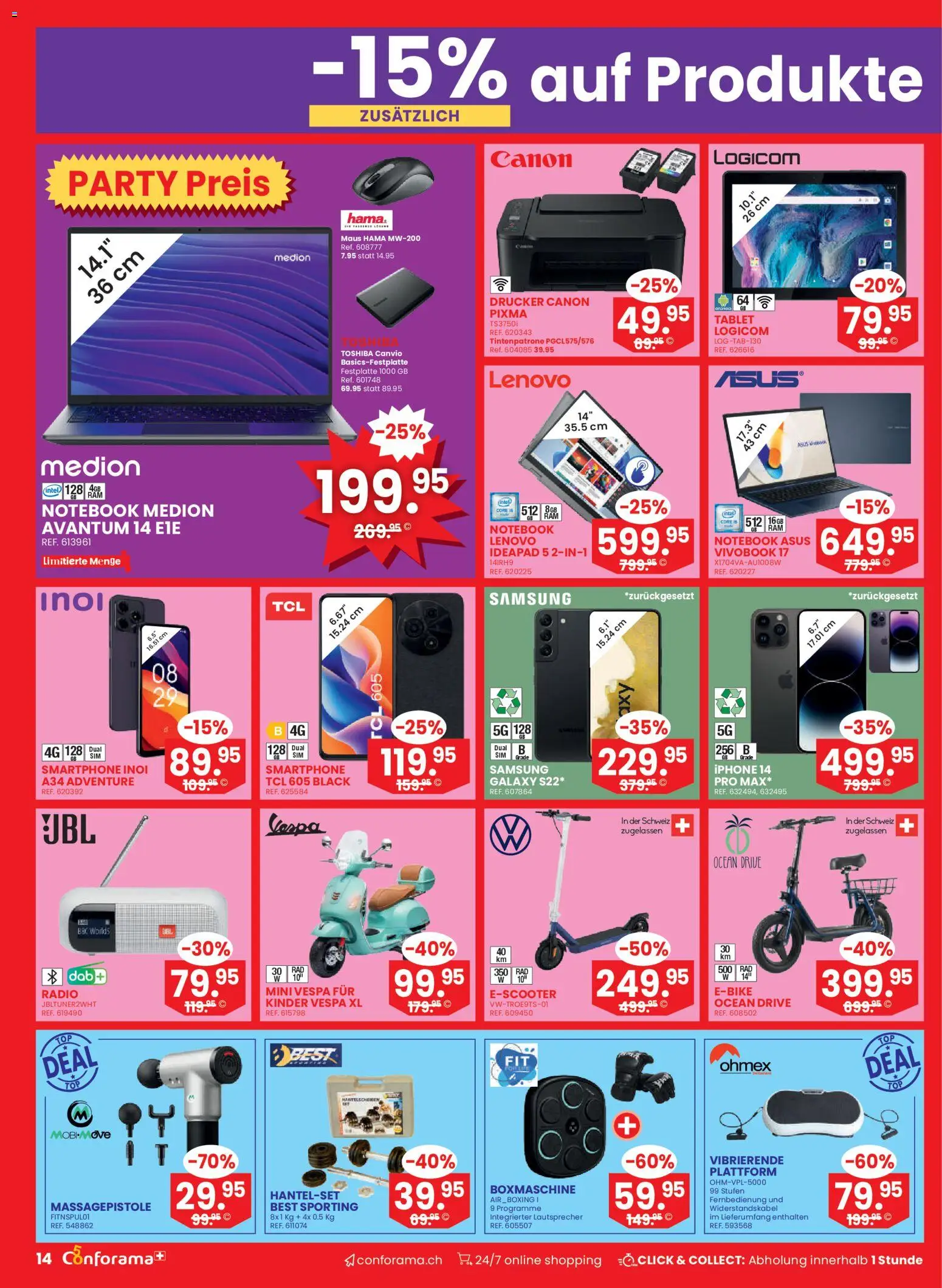 Conforama aktionen – gültig ab 11.03.2026 | Seite: 14 | Produkte: Smartphone, Drucker, Tablet, Samsung