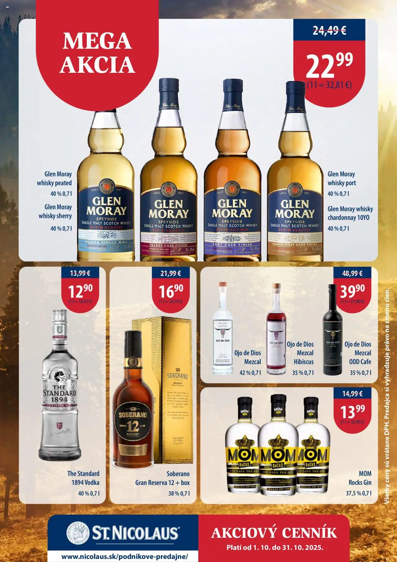 Nové St. Nicolaus akcie – leták je platný od 01.10.2025 | Strana: 7 | Produkty: Gin, Brandy, Vodka, Whisky