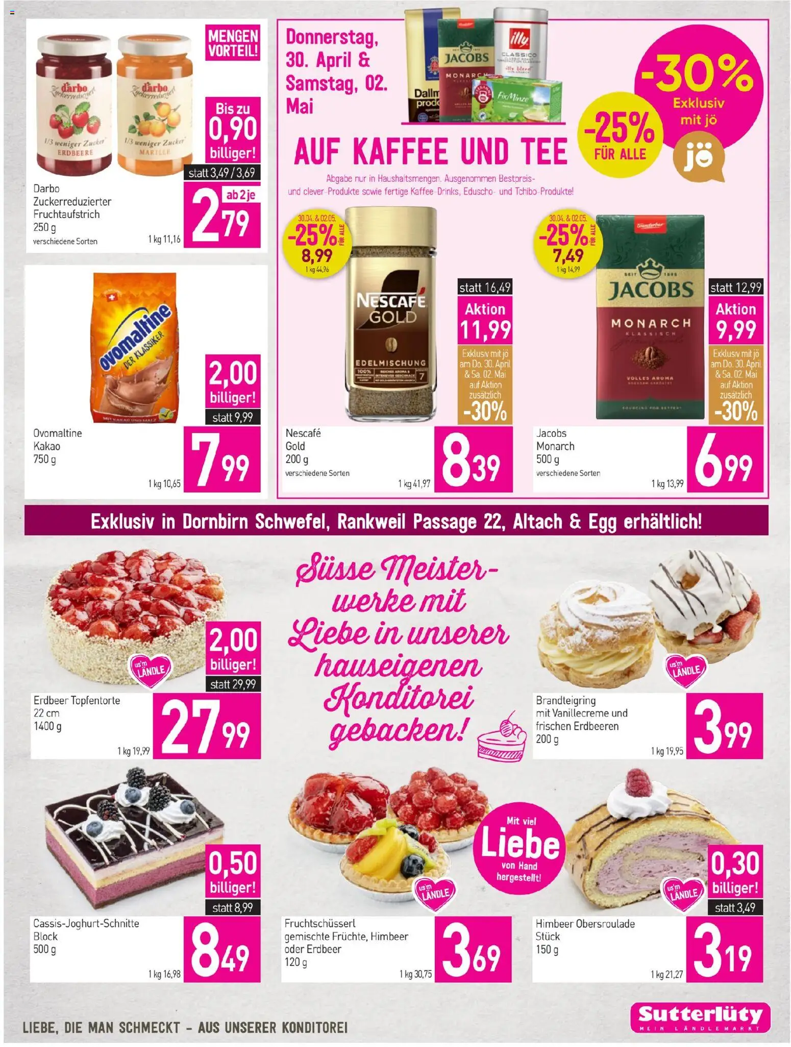 Sutterlüty Flugblatt gültig ab 30.04.2026 | Seite: 13 | Produkte: Erdbeeren, Salz, Kaffee, Tee