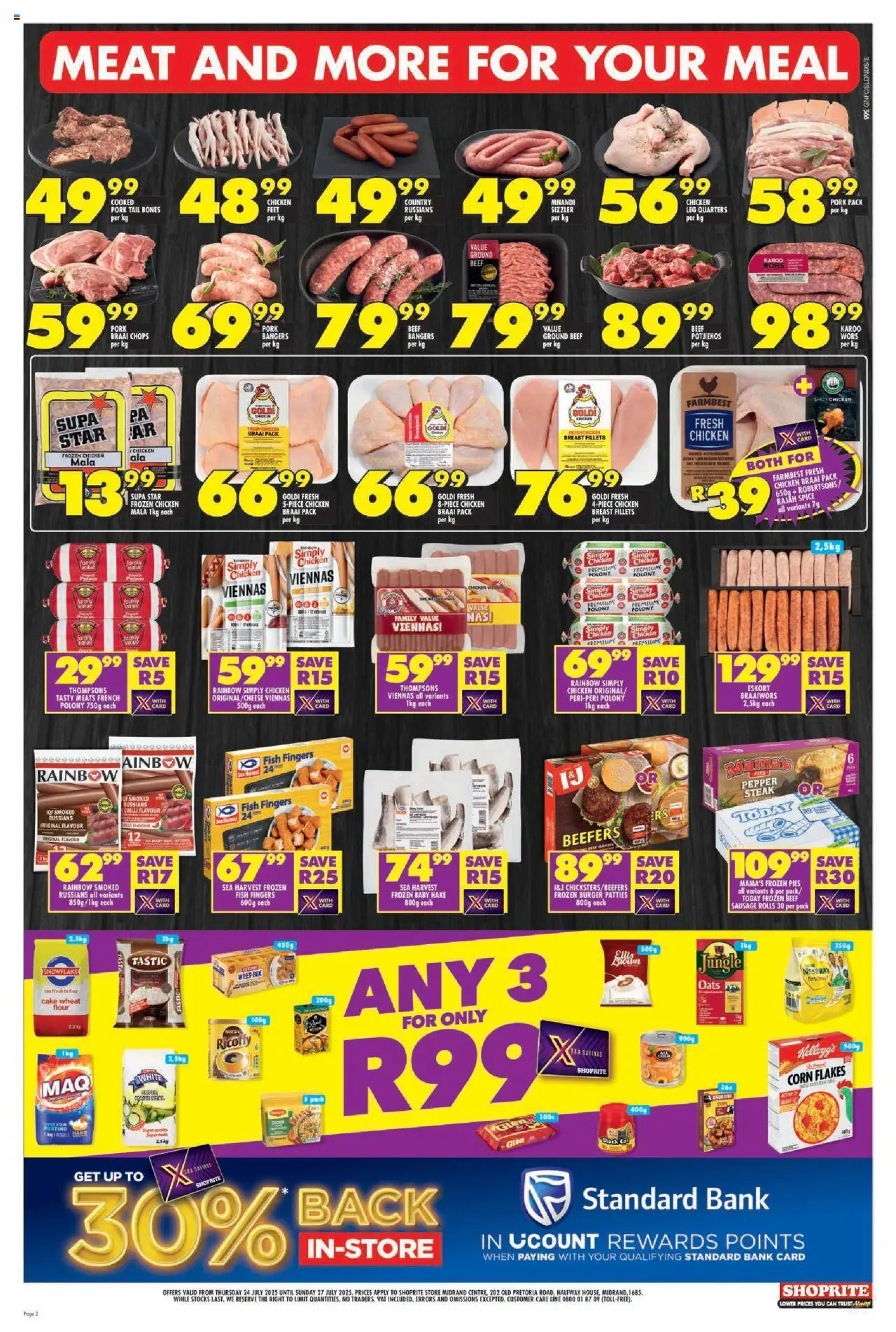 Shoprite Gauteng - Major Deals Grand Opening Midrand Centre │ valid from 24.07.2025 | Page: 2 | Products: Cake, Oats, Polony, Beef