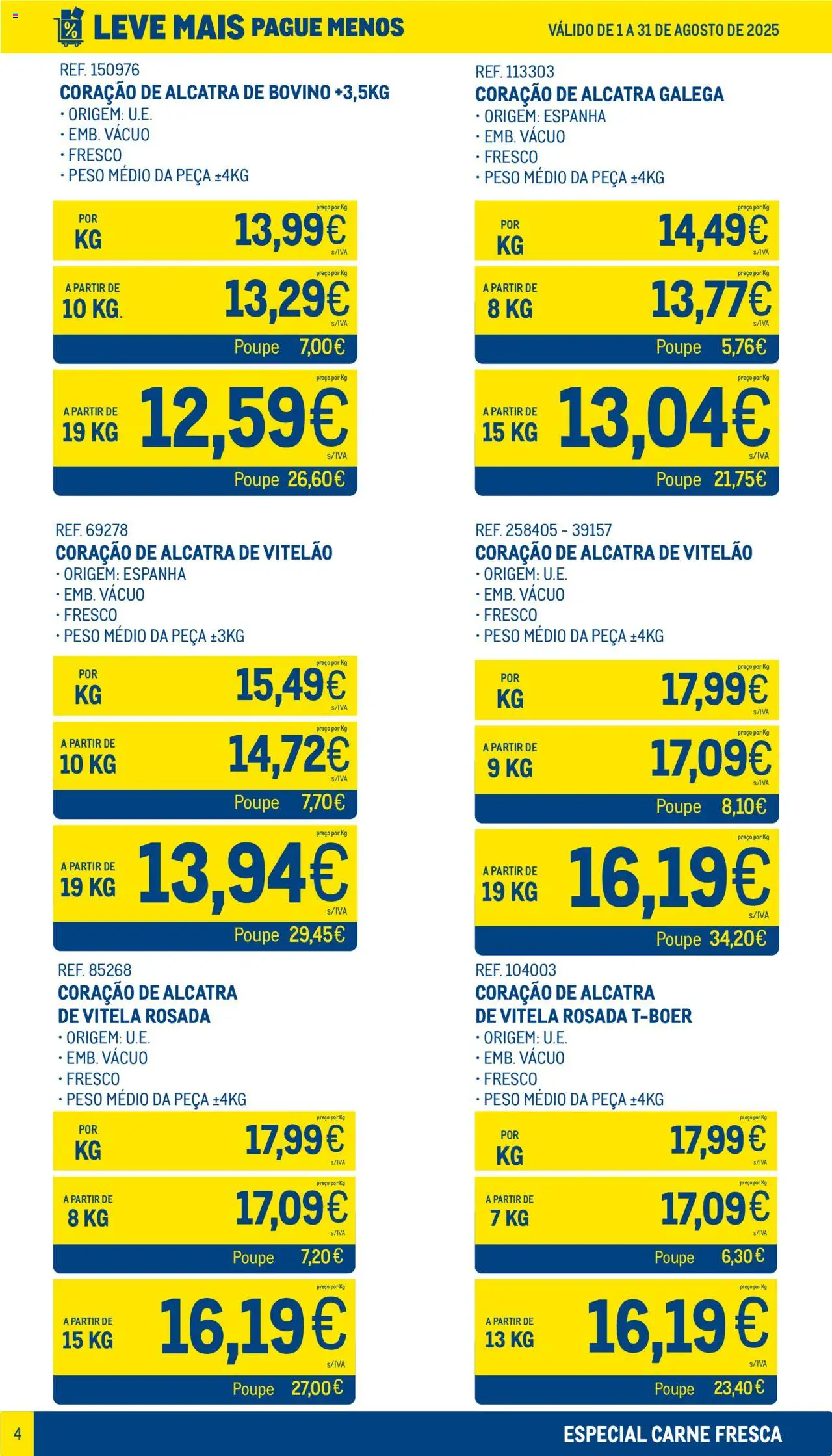Makro - Especial Carne Fresca │ válido de 01.08.2025 | Página: 4 | Produtos: Vitela, Carne