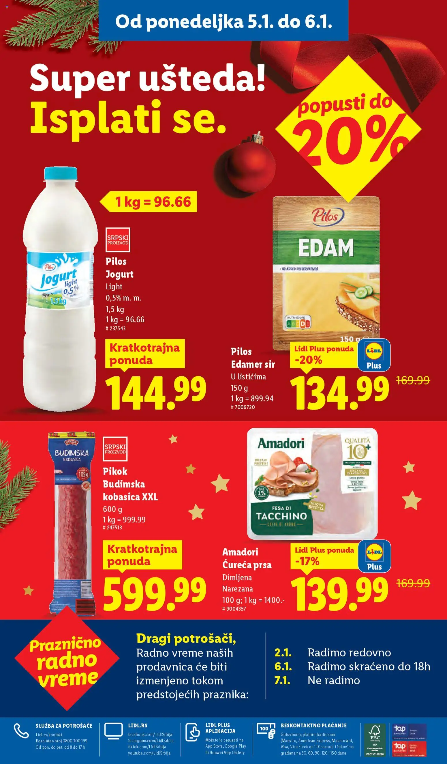Lidl katalog - važi od 02.01.2026 | Strana: 80 | Proizvode: Budimska kobasica, Edamer, Jogurt, Kobasica