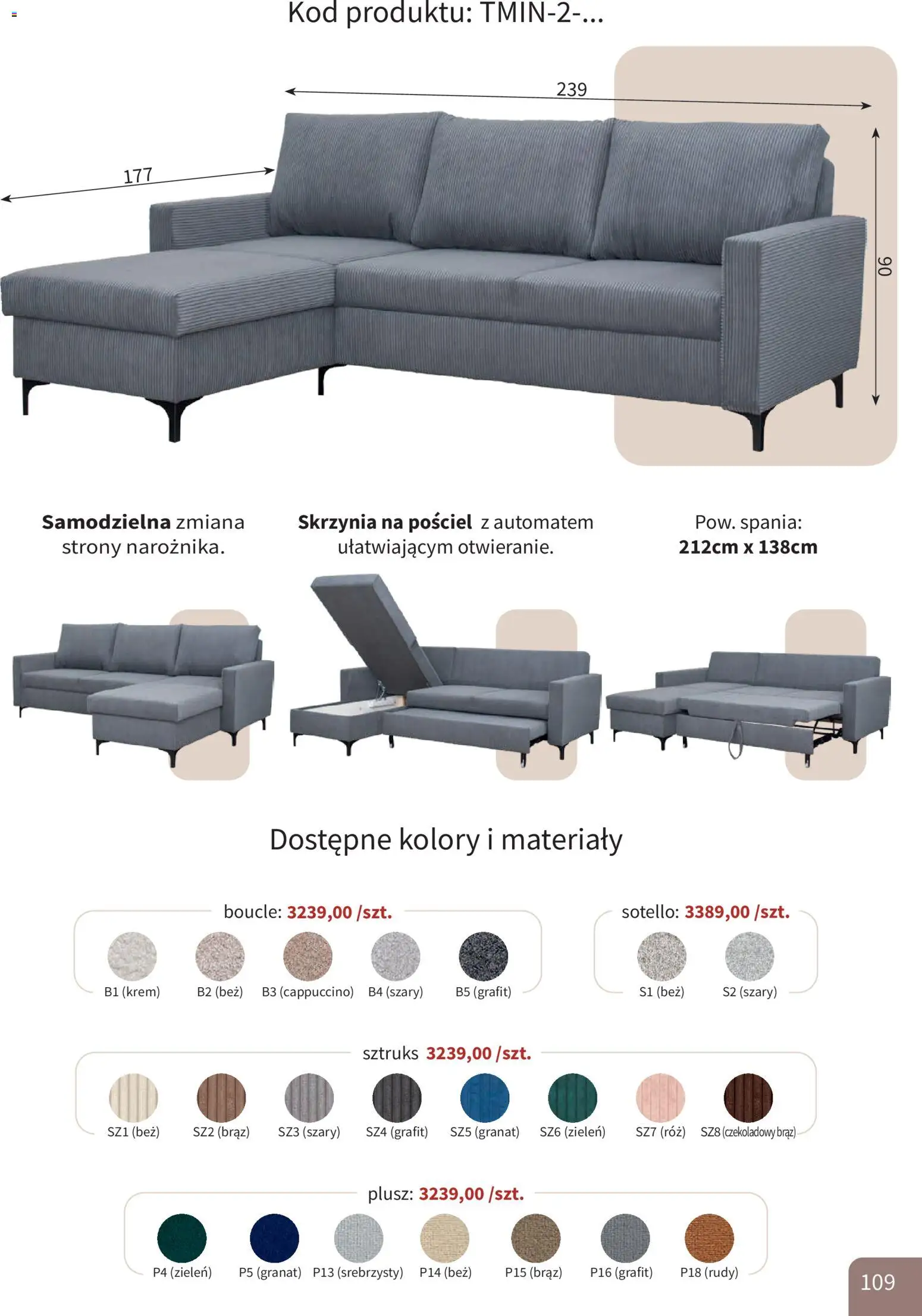 Bodzio Katalog od 01.01.2026 | Strona: 109 | Produkty: Pościel, Cappuccino, Róż, Krem