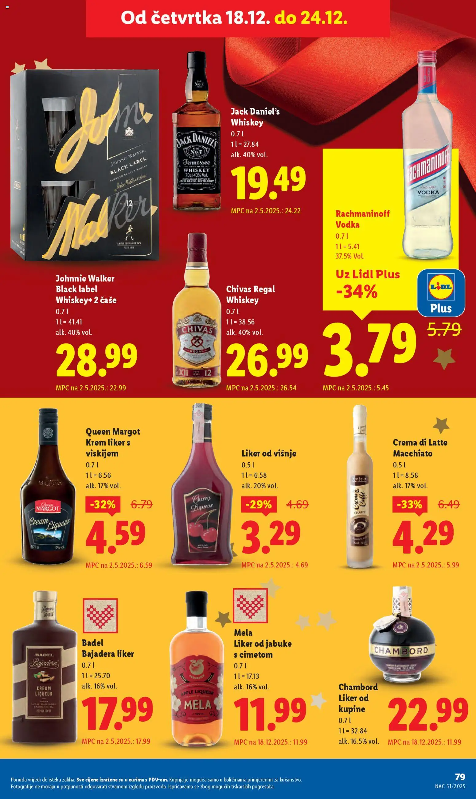 Lidl katalog | vrijedi od 15.12.2025 | Stranica: 79 | Proizvodi: Johnnie Walker, Jabuke, Čaše, Vodka