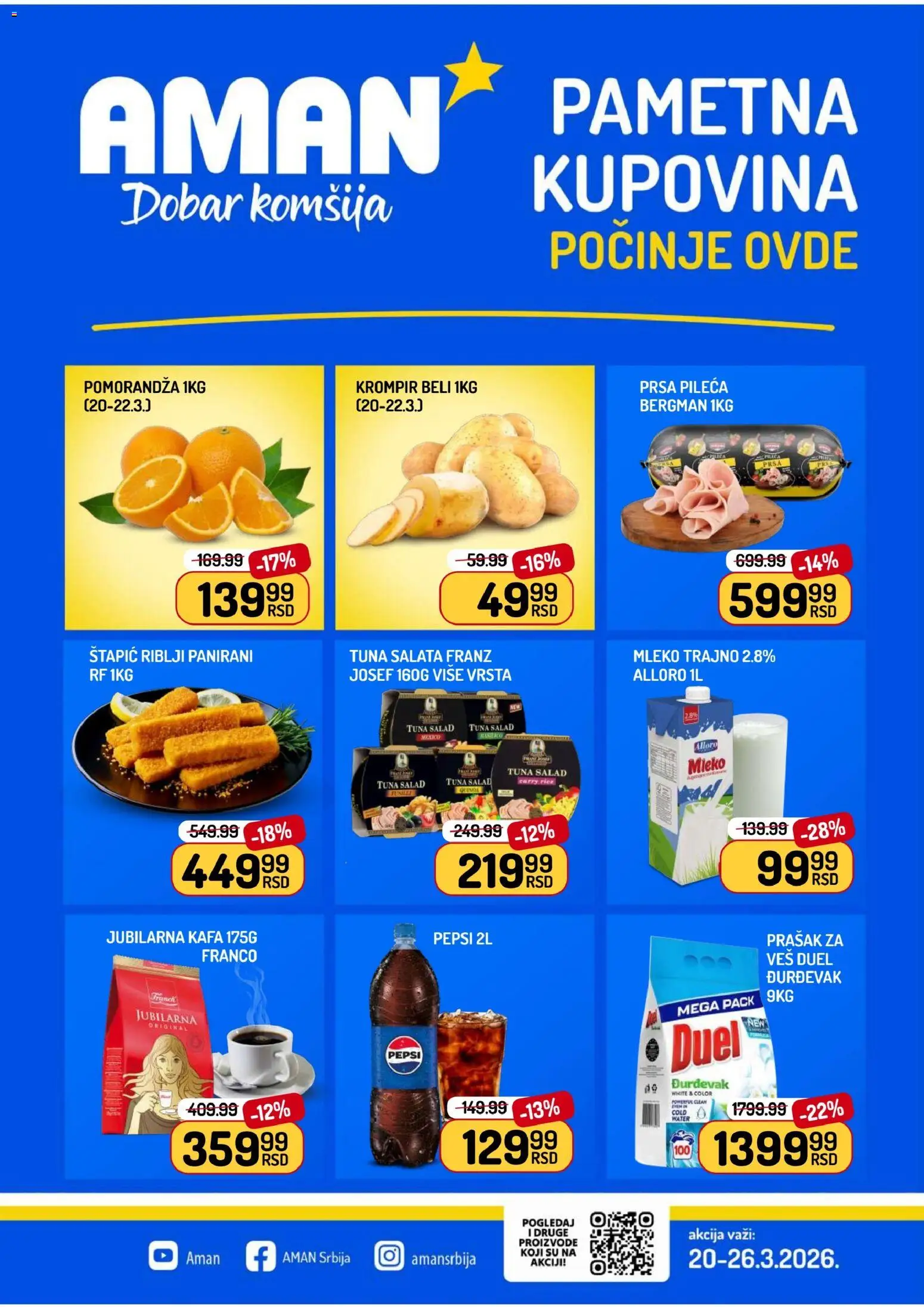 Aman katalog - važi od 20.03.2026 | Strana: 1 | Proizvode: Salata, Pomorandza, Kafa, Pepsi