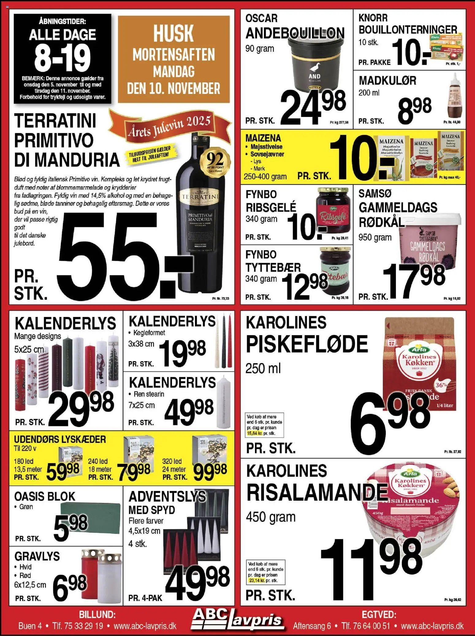 Abc Lavpris tilbudsavis – gyldig fra 05.11.2025 | Side: 1 | Produkter: Duft, Ribsgele, Fløde, Rødkål