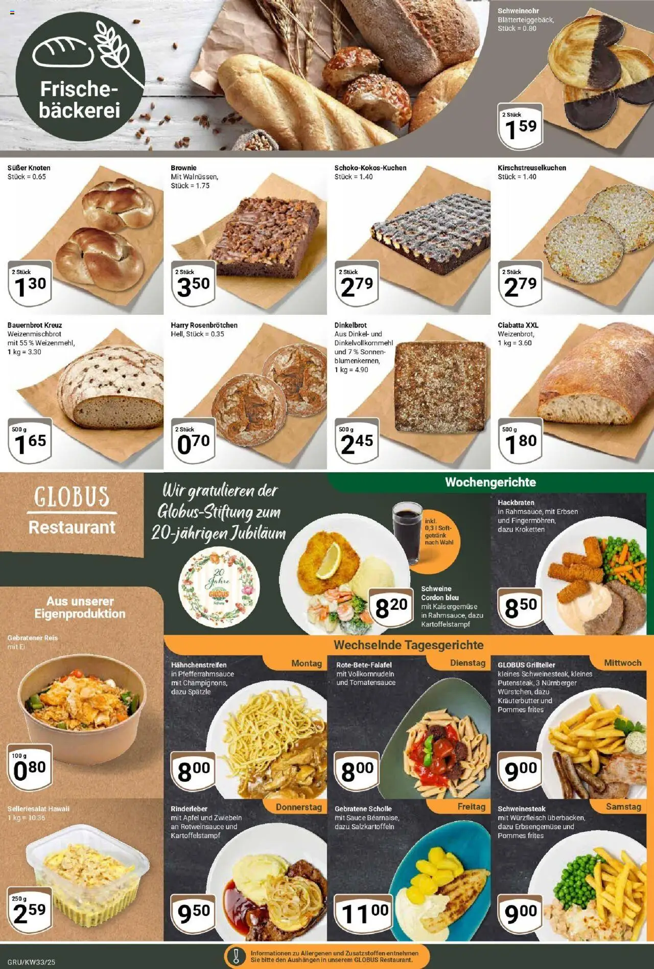 Globus prospekt Grünstadt	 - gültig ab dem 11.08.2025 | Seite: 11 | Produkte: Bäckerei, Pommes, Pommes frites, Reis