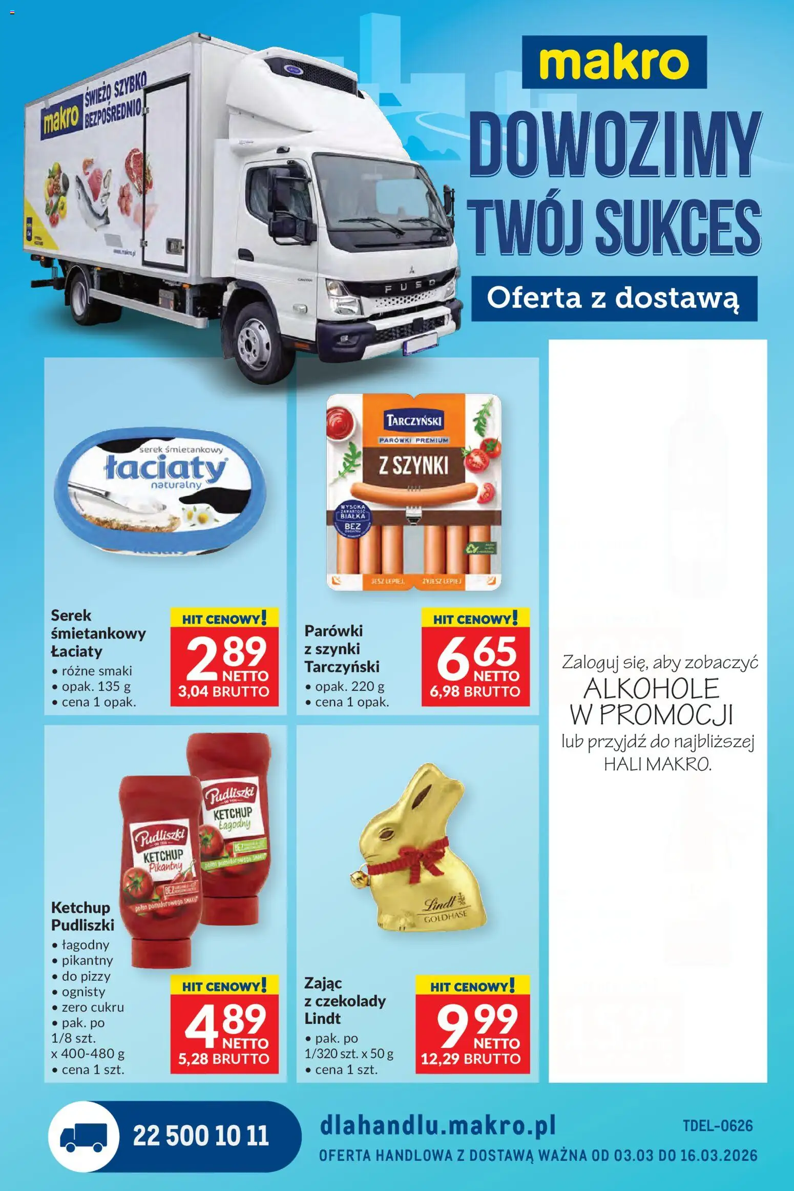 Makro Gazetka - Dystrybucja do sklepów od 03.03.2026 | Strona: 1 | Produkty: Czekolady, Ketchup, Serek, Parówki