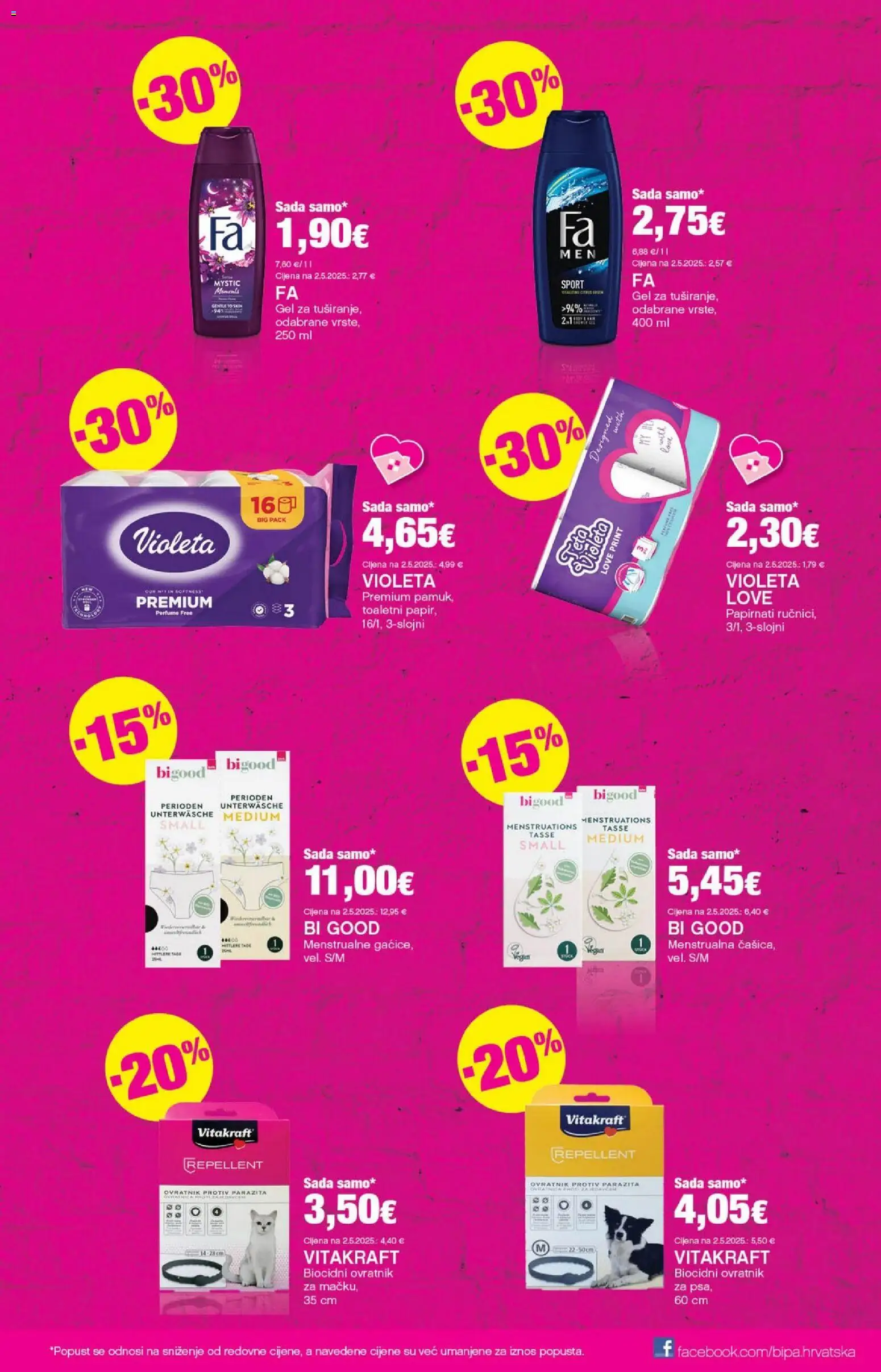 Bipa katalog | vrijedi od 08.01.2026 | Stranica: 22 | Proizvodi: Gel za tuširanje, Gaćice, Violeta
