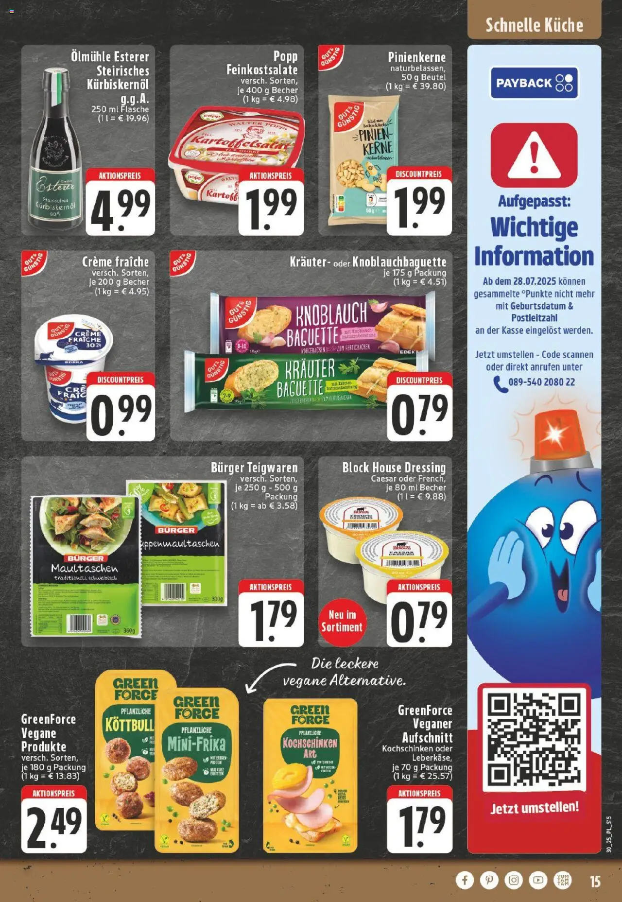 Edeka prospekt Bocholt - Holtwick	 - gültig ab dem 20.07.2025 | Seite: 15 | Produkte: Küche, Burger, Knoblauch, Maultaschen