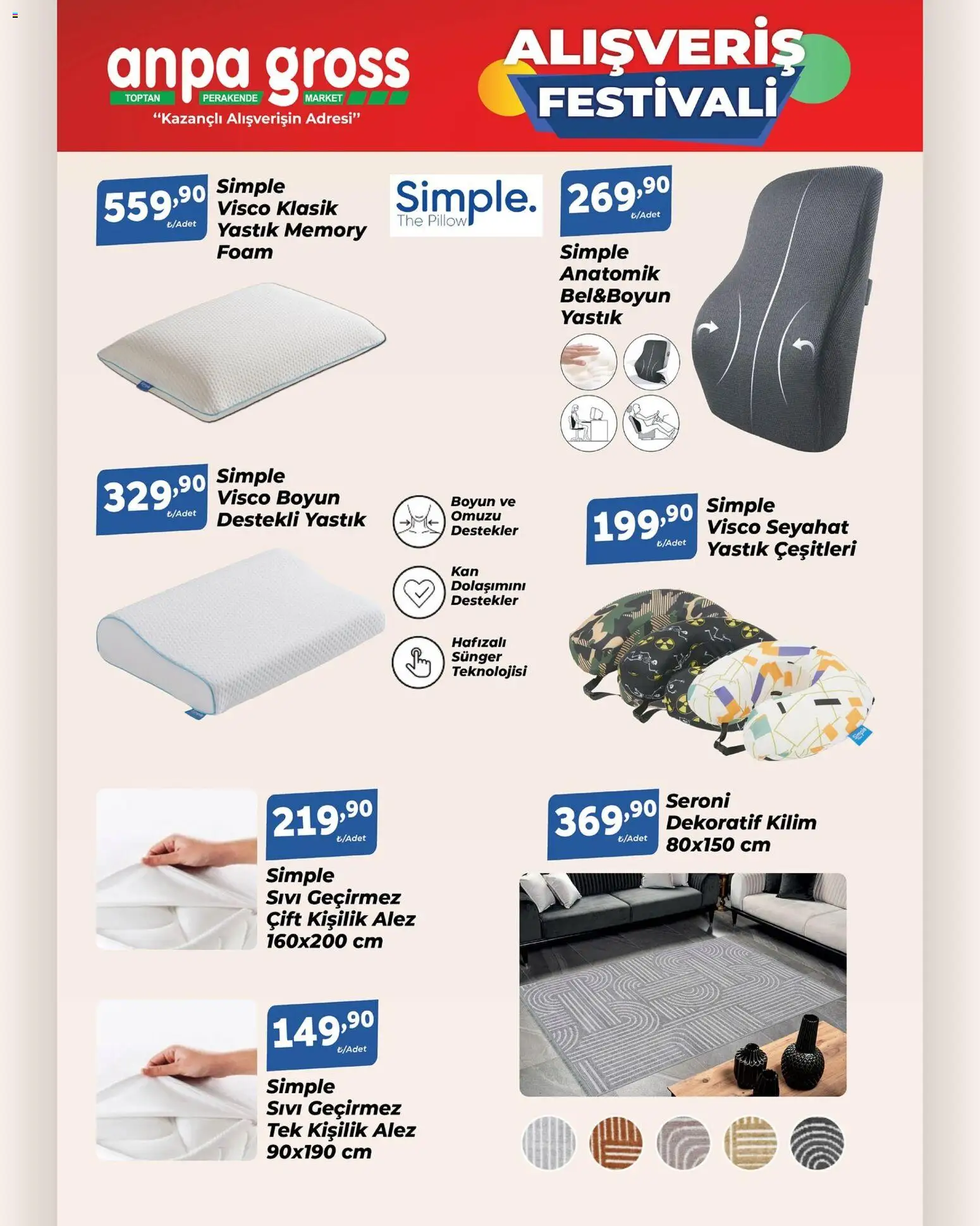 Anpa Gross Alışveriş Festivali - 01.11.2025 tarihinden itibaren geçerlidir | Sayfa: 15 | Ürünler: Yastık