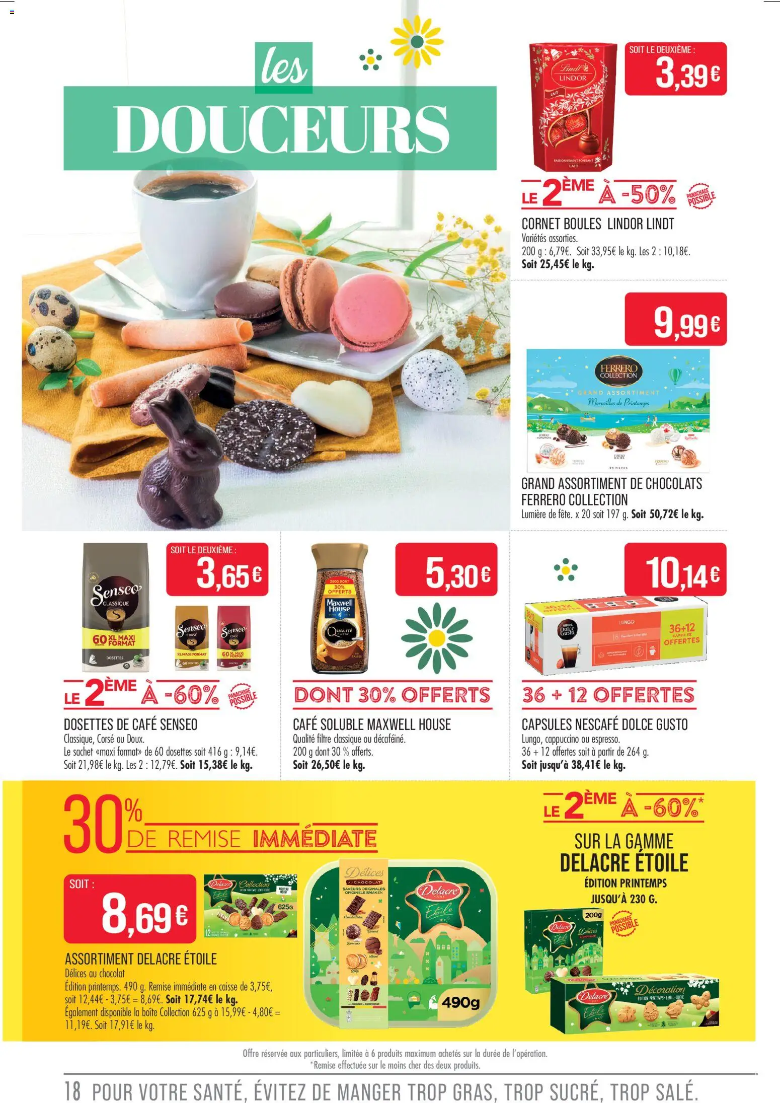 {H1} | Page: 18 | Produits: Filtre, Dolce Gusto, Lait, Lindt