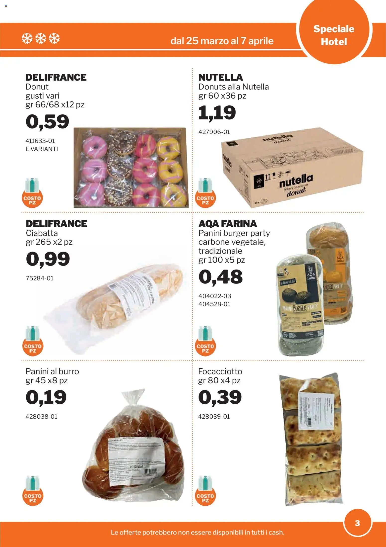 Volantino Sogegross del 25.03.2026 | Pagina: 3 | Prodotti: Burro, Farina, Nutella
