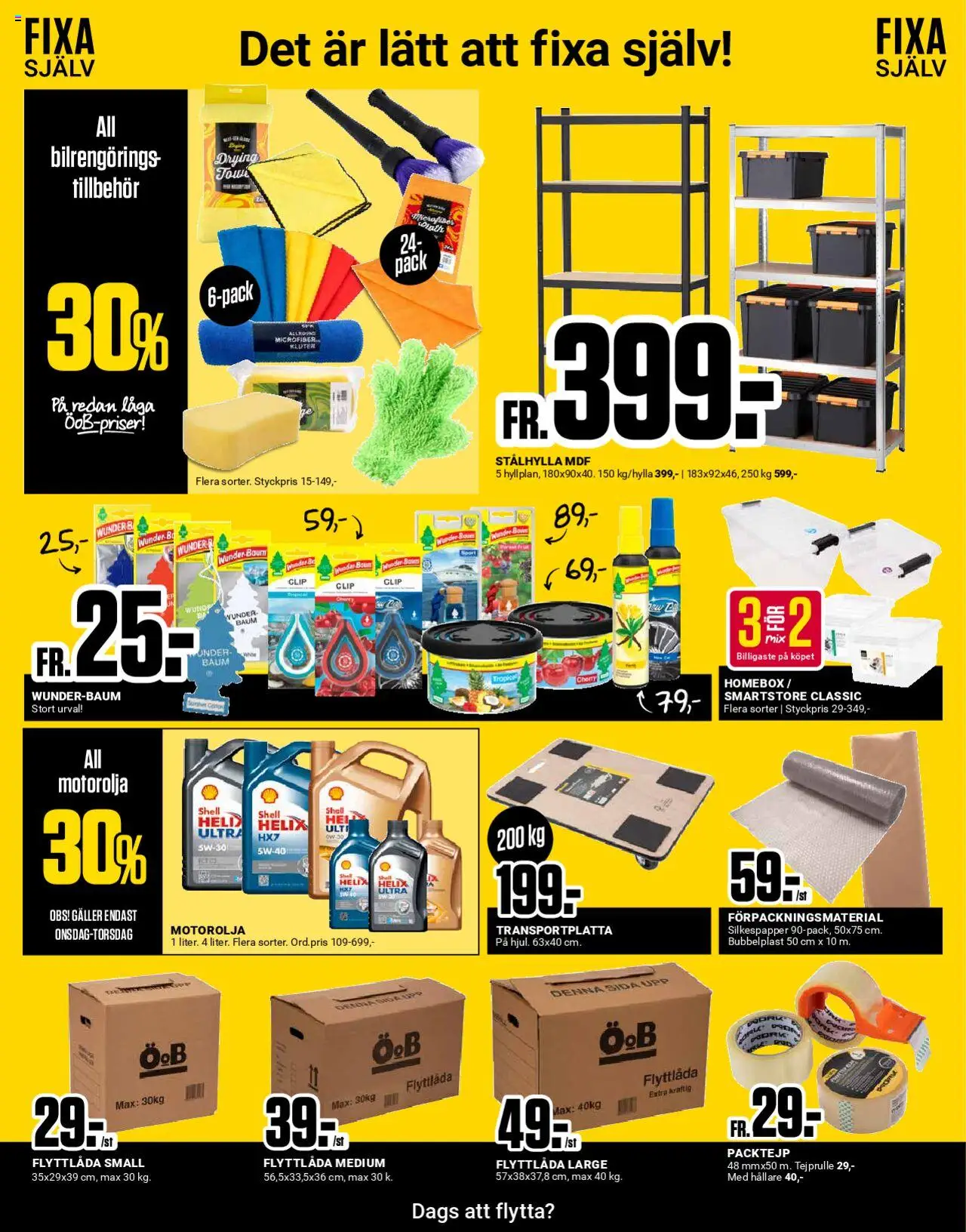 ÖoB reklamblad aktuell från 25.08.2025 | Sida: 9 | Produkter: Galler, Packtejp, Bubbelplast, Flyttlåda