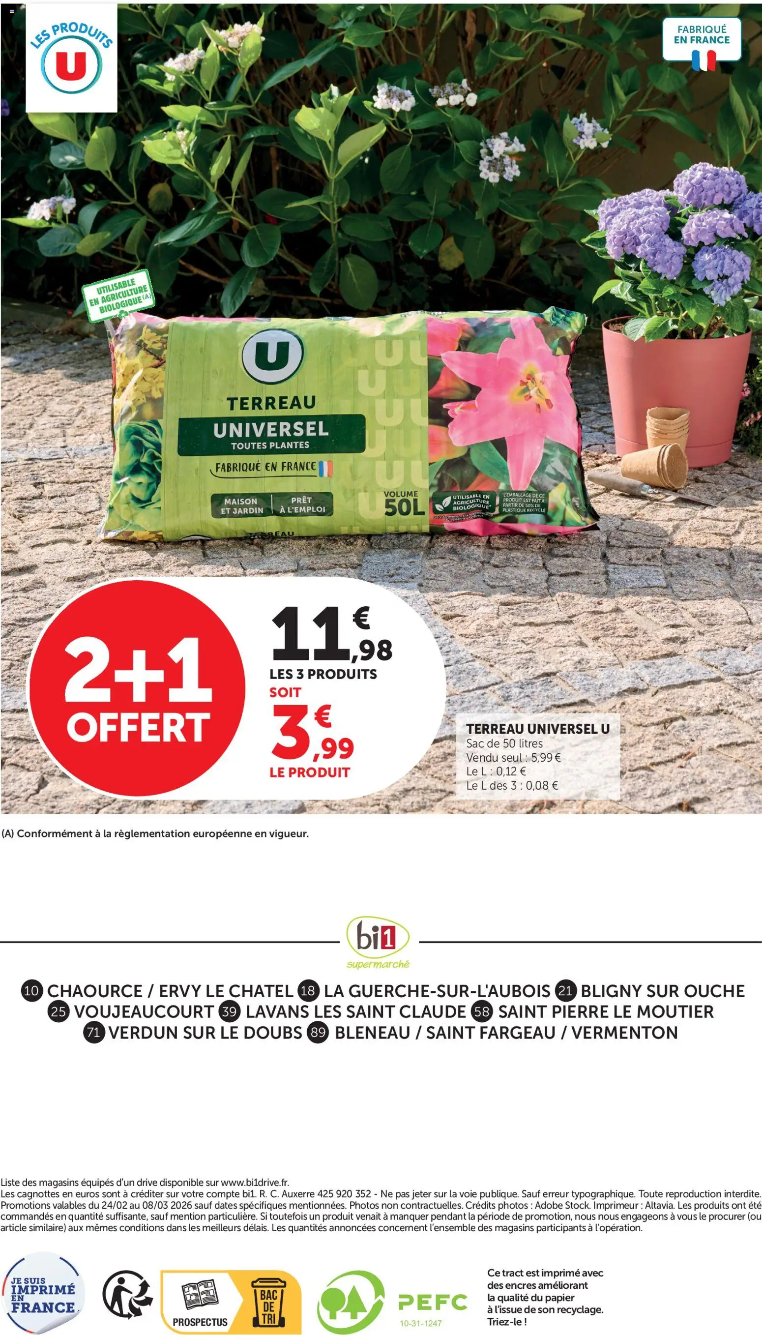 {H1} | Page: 12 | Produits: Sac, Terreau Universel, Plantes, Terreau