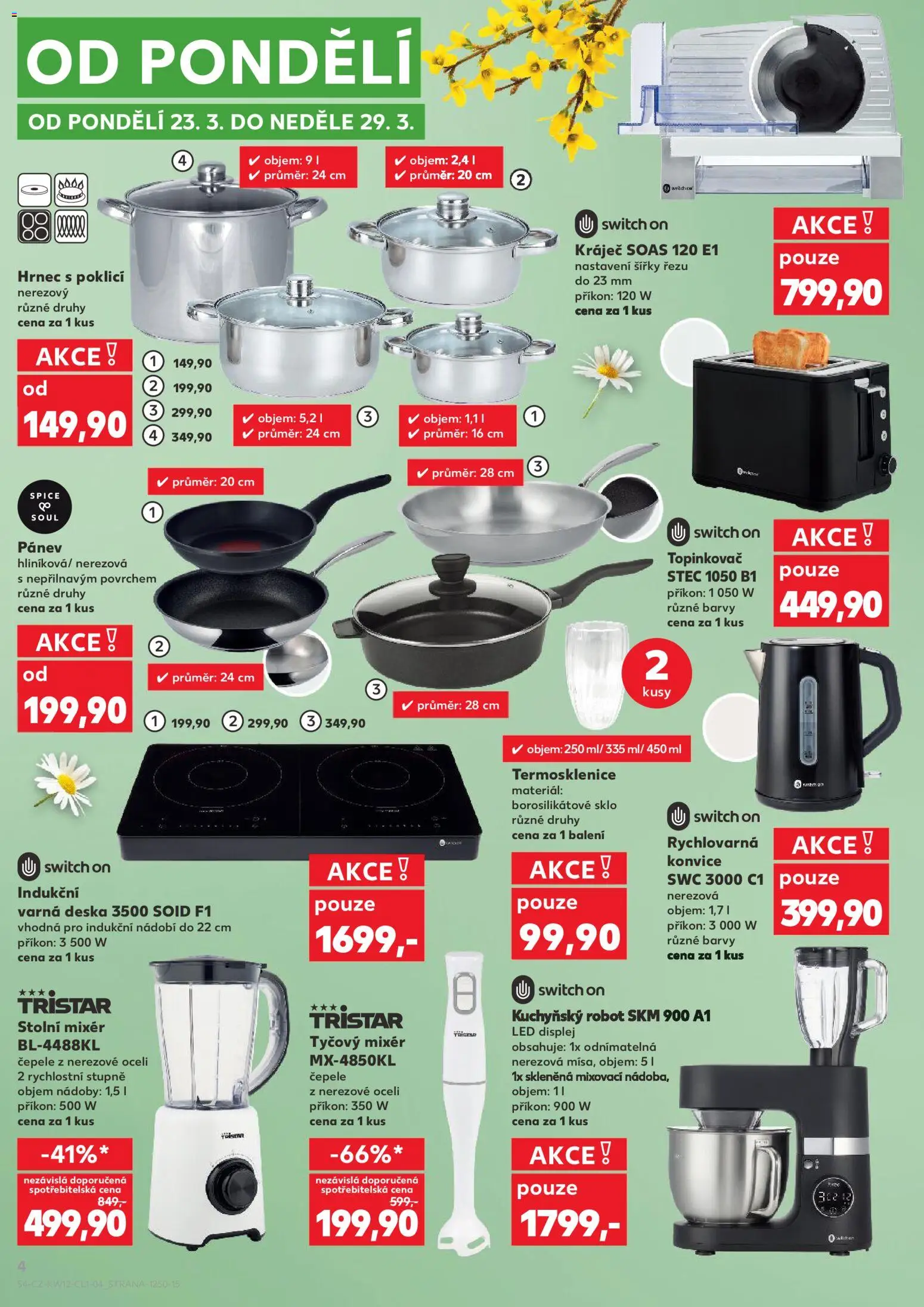 Kaufland leták - Kolín od 18.03.2026 | Strana: 4 | Produkty: Pánev, Konvice, Topinkovač, LED