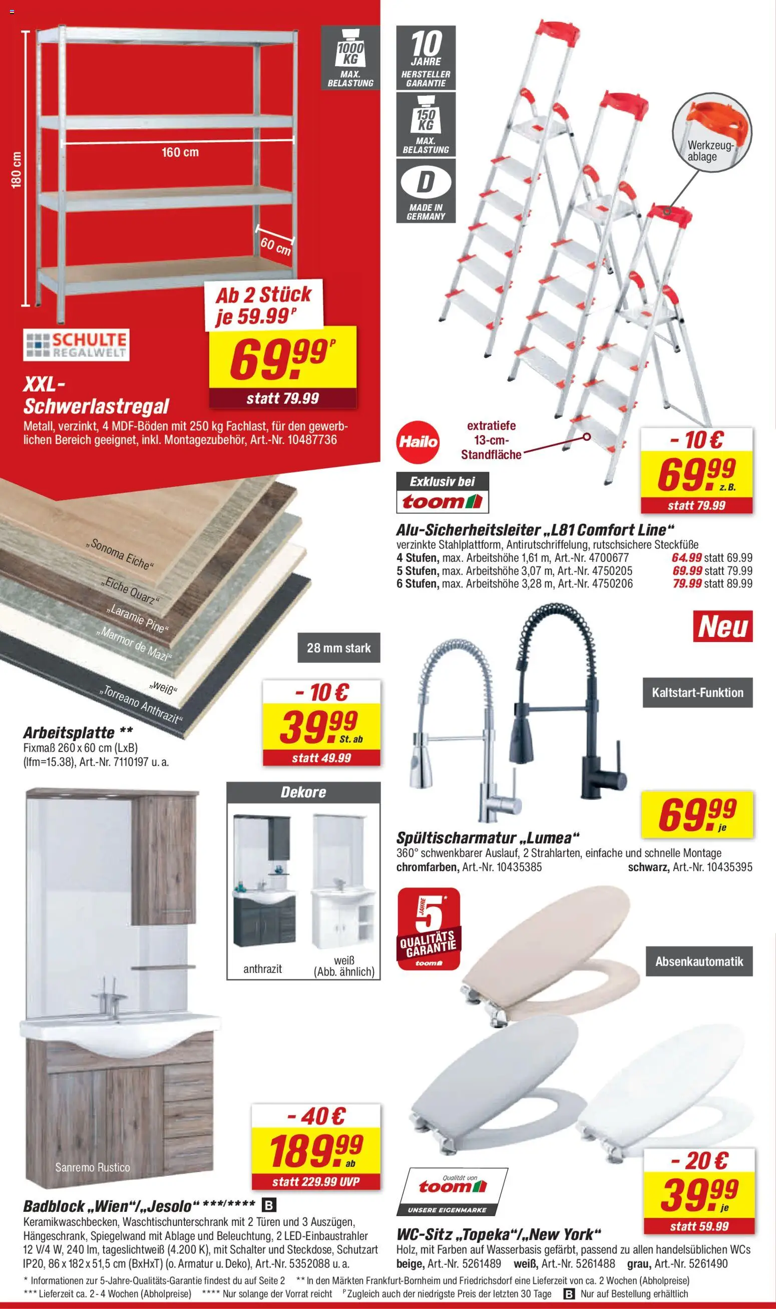 Toom Baumarkt Prospekt 	 – gültig ab 10.01.2026 | Seite: 6 | Produkte: Armatur, Schwerlastregal