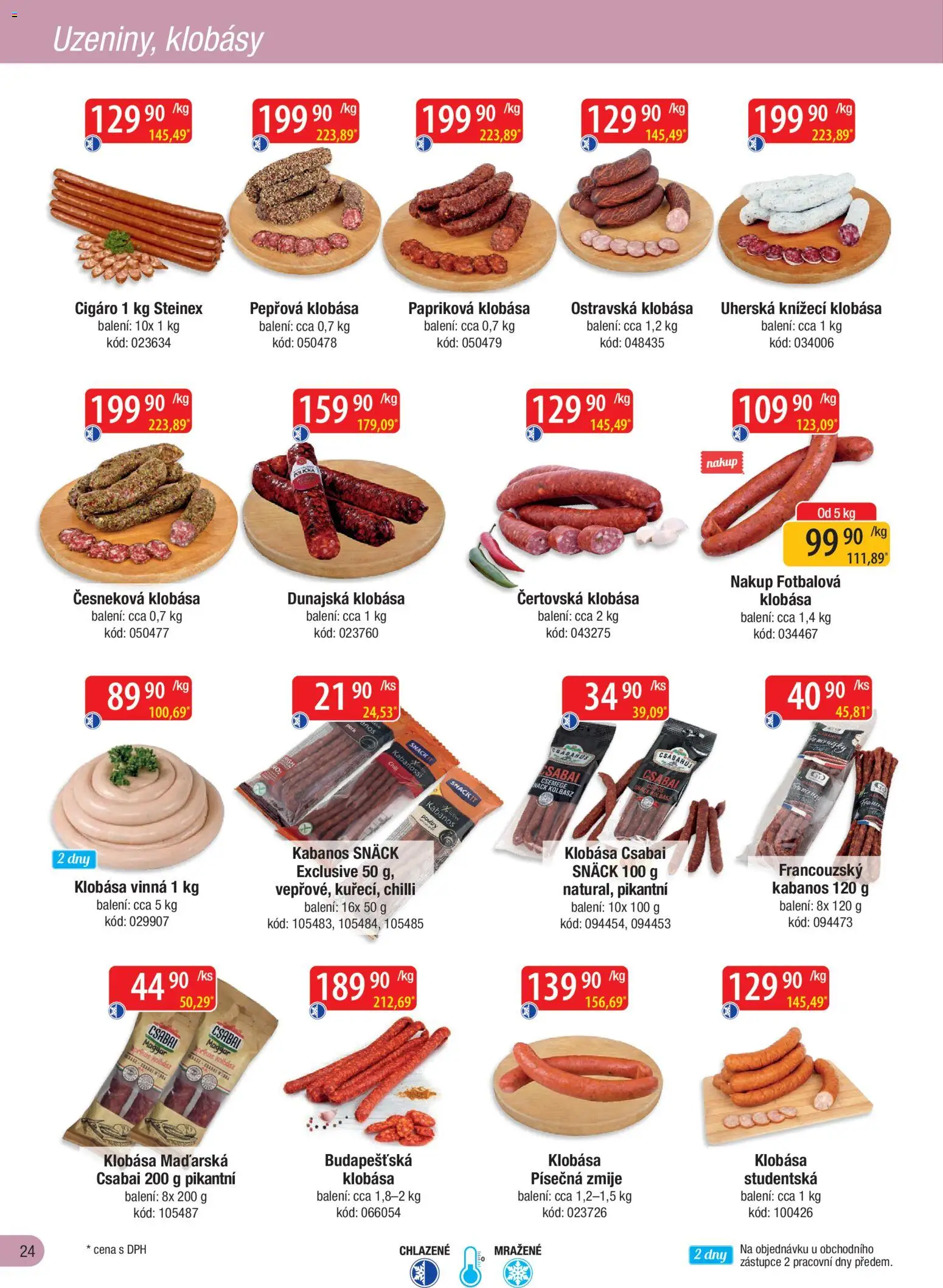 Astur & Qanto leták - Velkoobchod fresh 04/2026 od 01.04.2026 | Strana: 24 | Produkty: Klobása, Klobásy, Kabanos