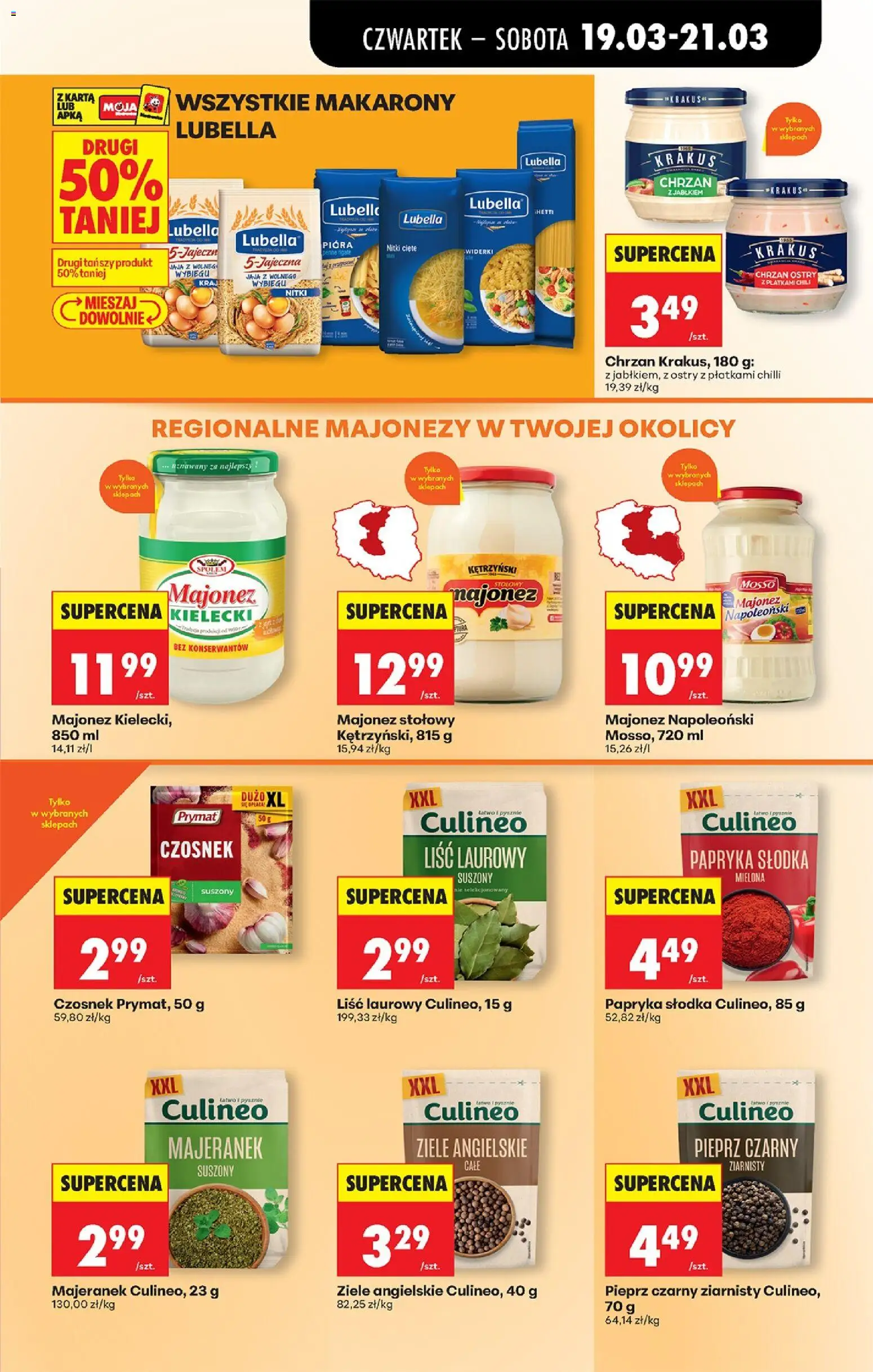 Biedronka gazetka od czwartku od 19.03.2026 | Strona: 61 | Produkty: Czosnek, Ziele angielskie, Liśc laurowy, Pieprz