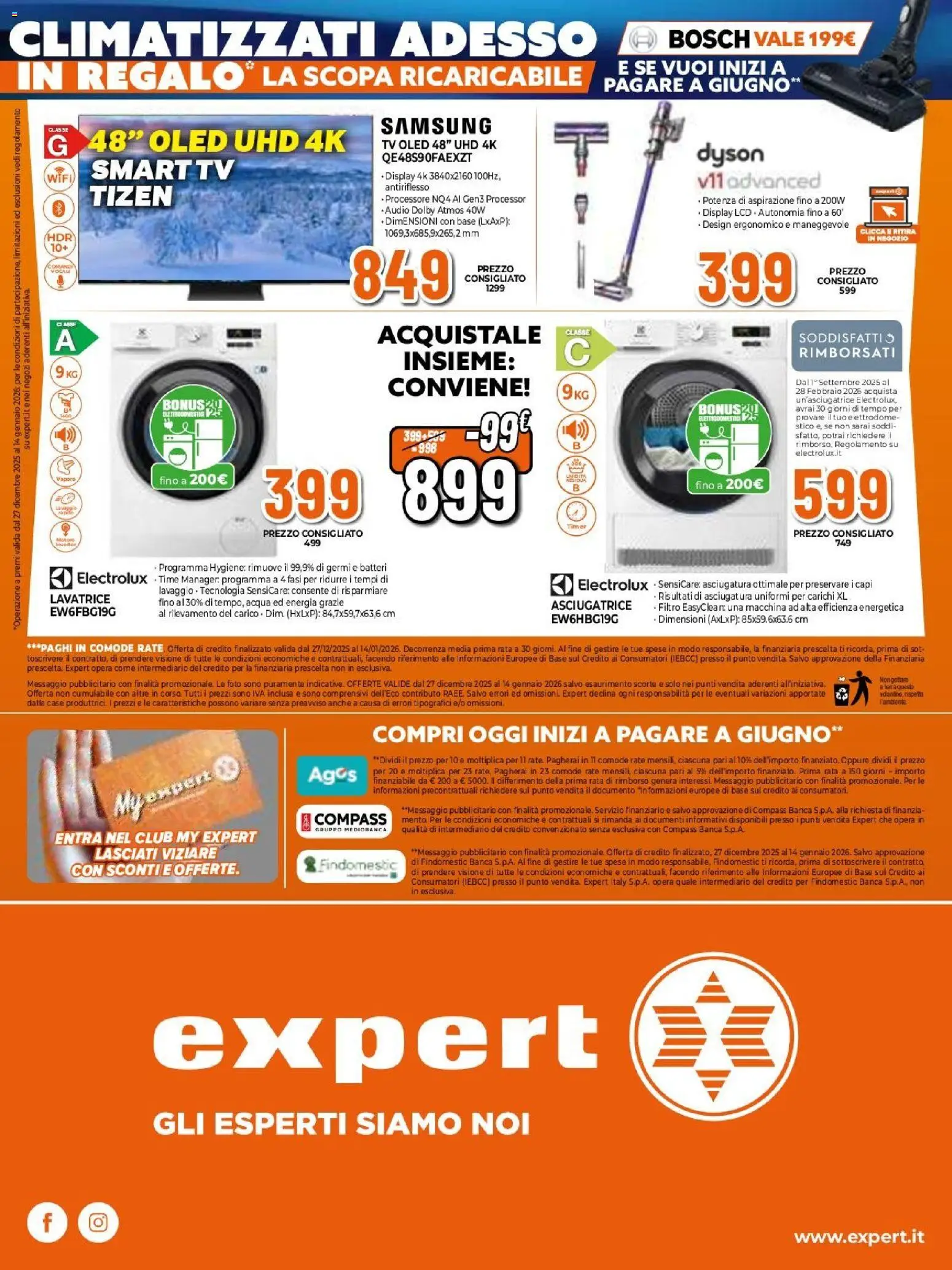 Volantino Expert del 27.12.2025 | Pagina: 30 | Prodotti: smart TV, Acqua, Asciugatrice, Audio