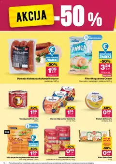 Mercator katalog akcije – veljaven od 09.04.2026 | Stran: 10 | Izdelki: Hrenovke, Pašteta, Losos, Testenine