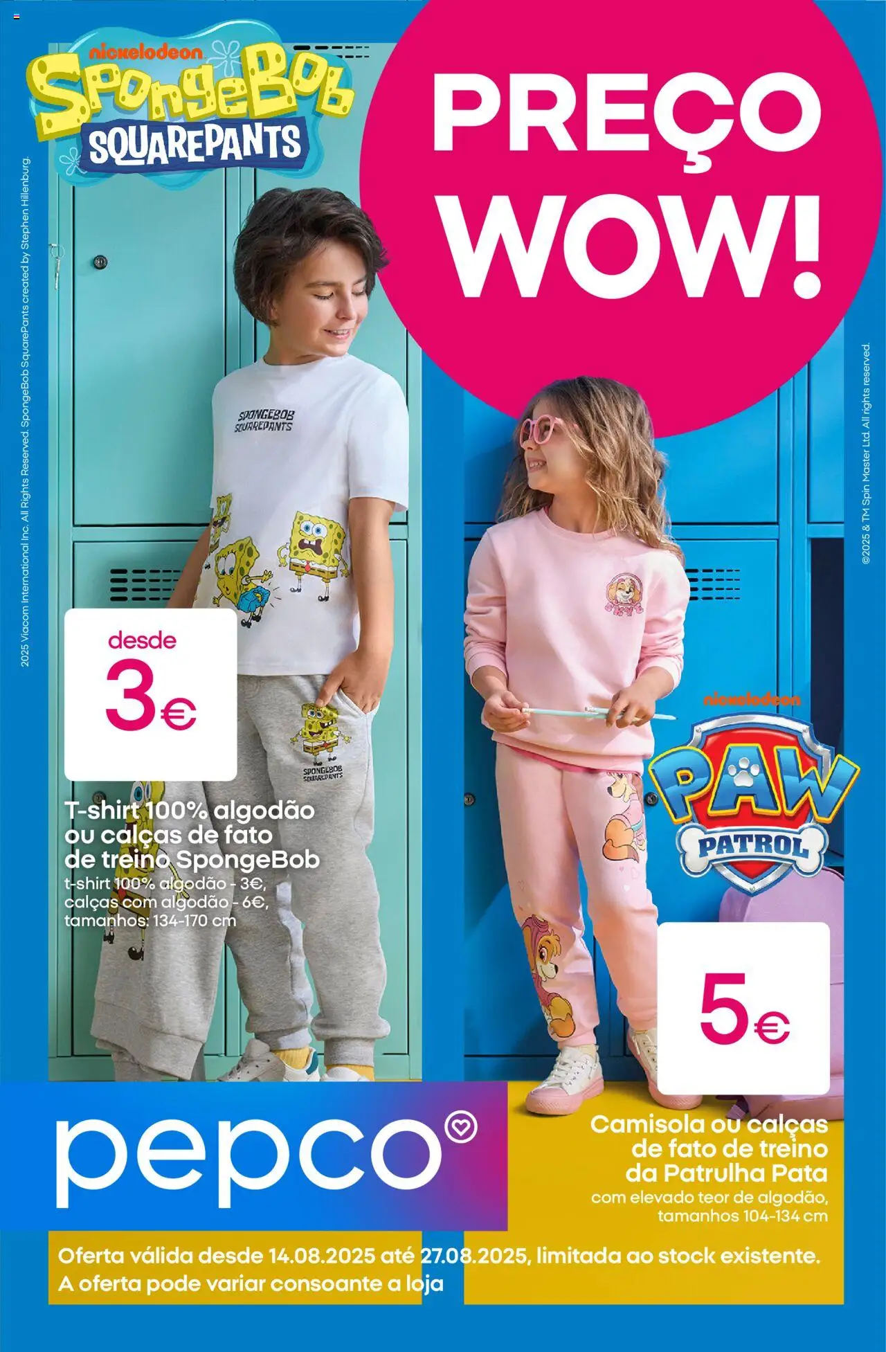 Pepco folheto │ válido de 14.08.2025 | Página: 1 | Produtos: Algodão, Calças, Camisola, Fato