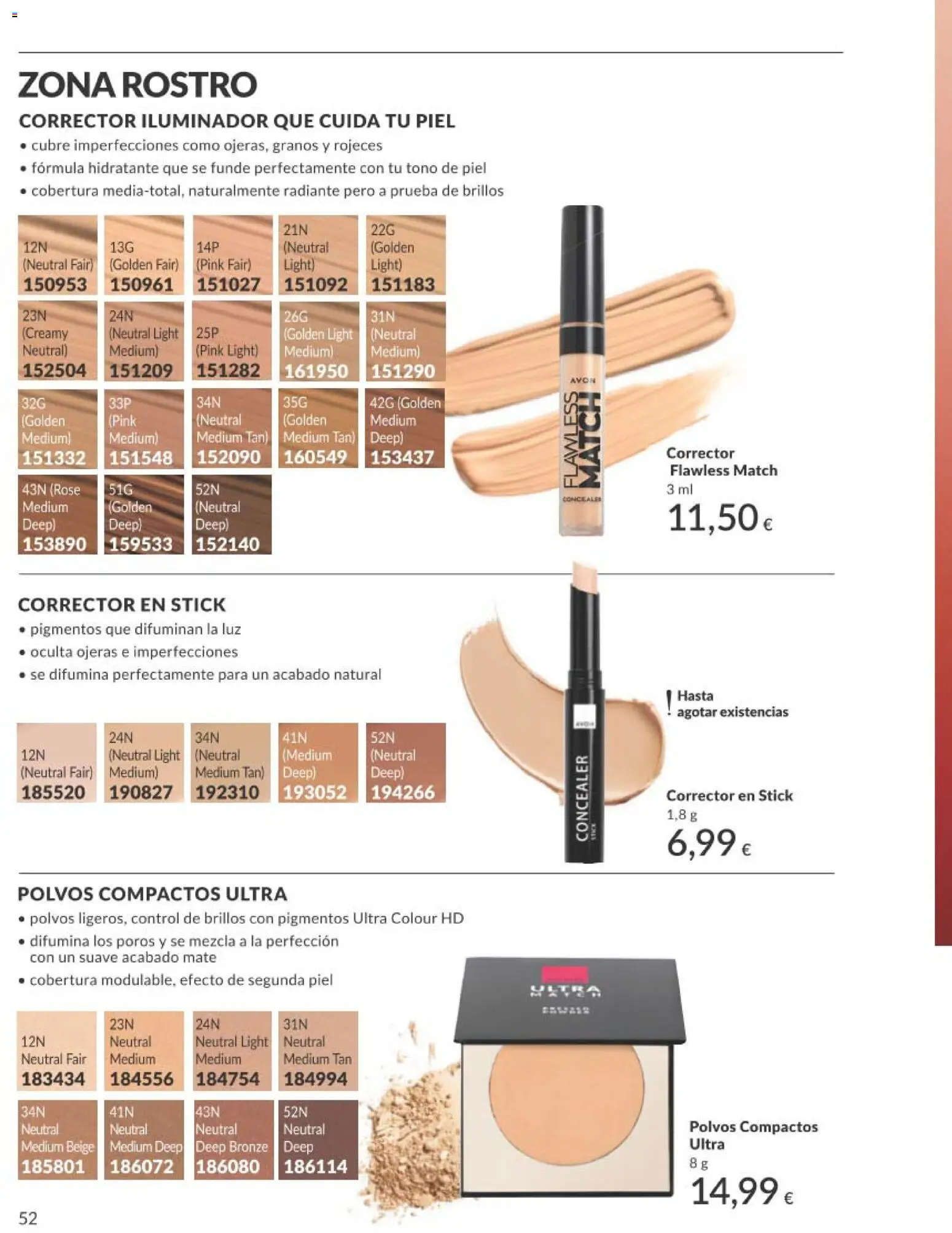 Catálogo AVON campaña 1 │ válido desde el 01.01.2026 | Página: 52 | Productos: Corrector, Iluminador